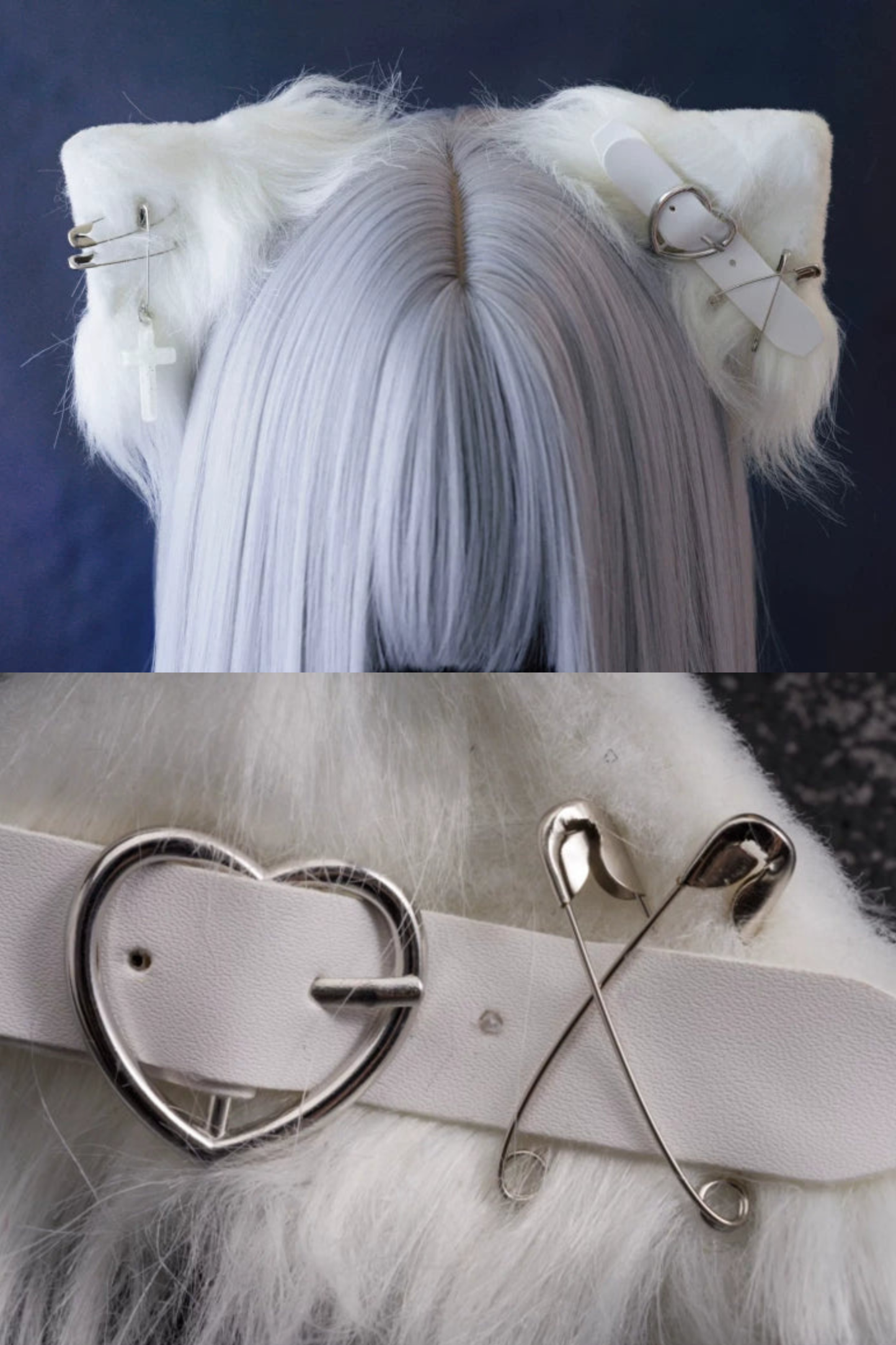 Herzleder Katzenohr Haarklammer