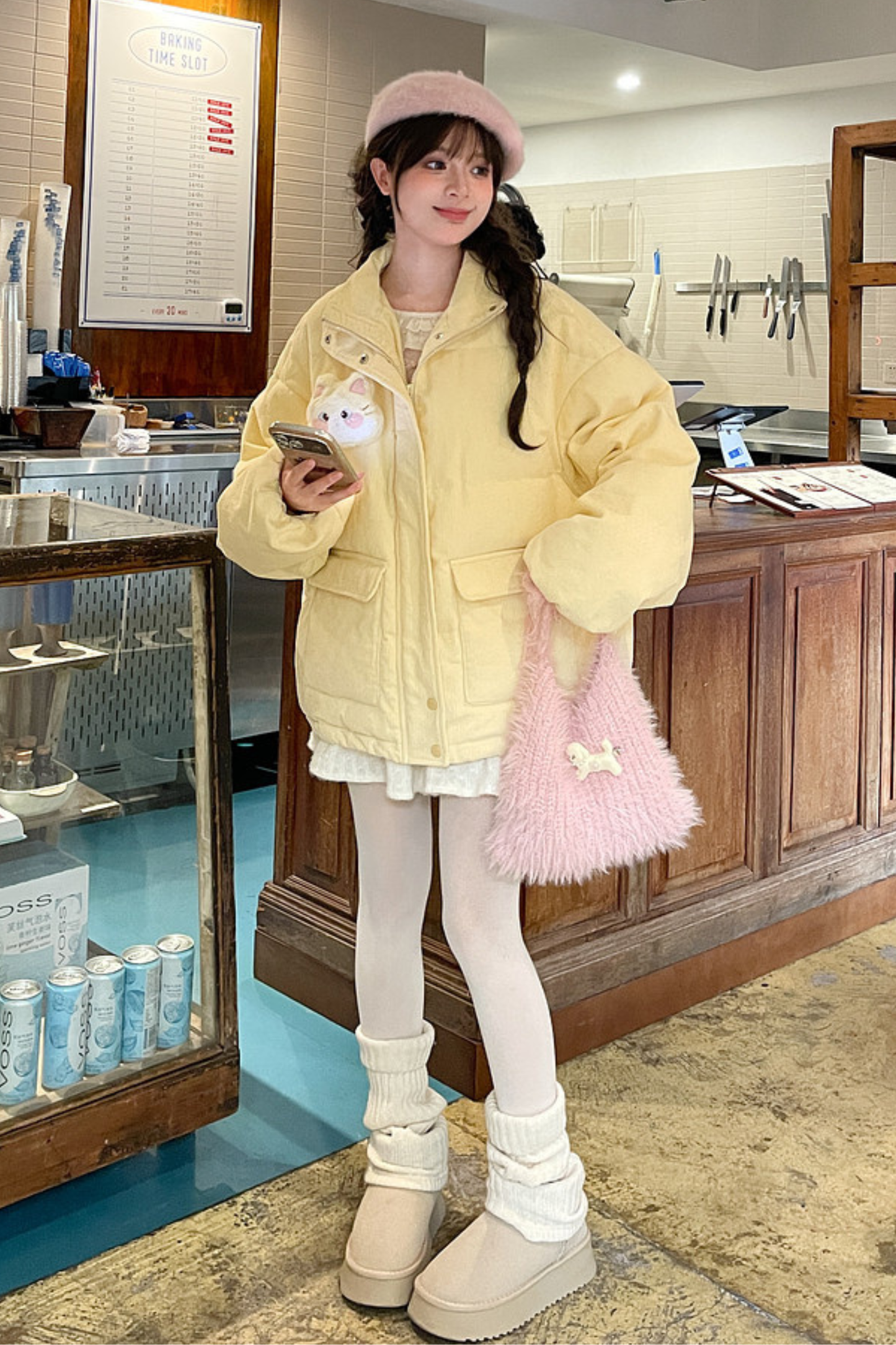 スイートイエローキャットフードジャケット