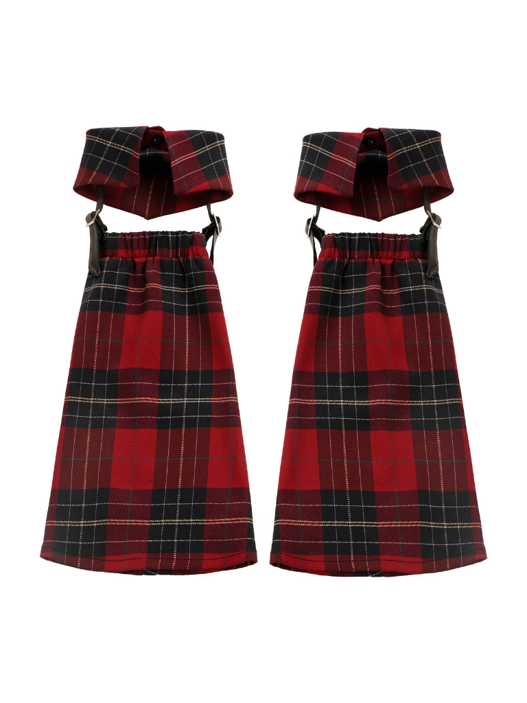 リトルゴースト猫耳フード付きワンピースチェックスカートレッグウォーマー