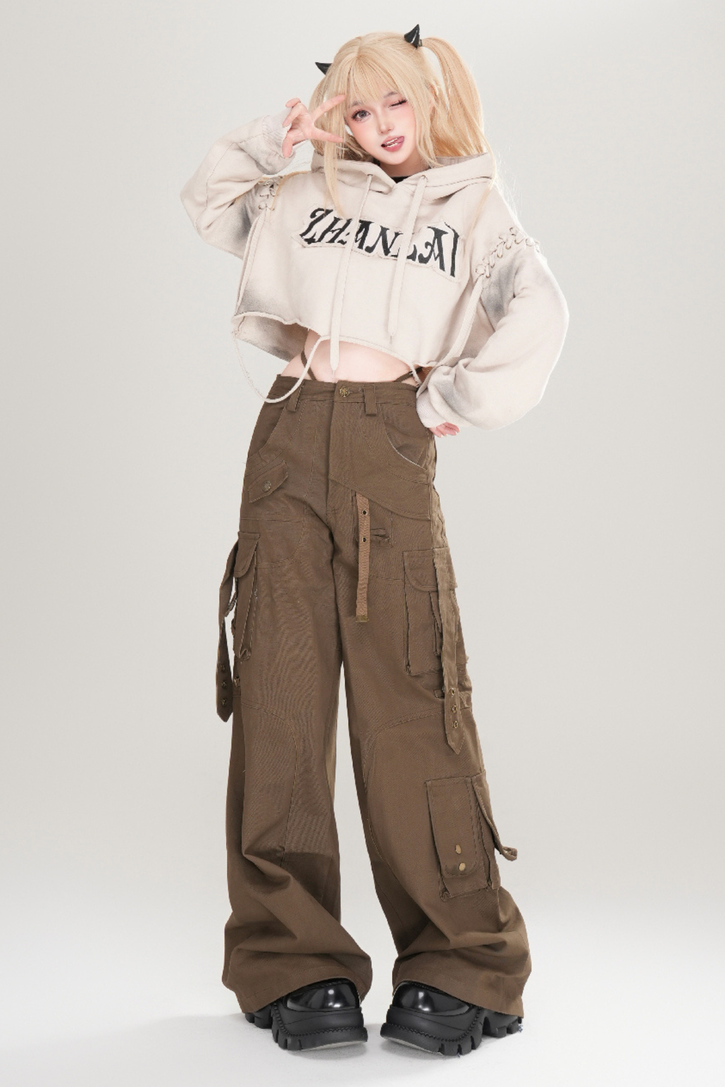 Retro Low Waist Cargo Pants