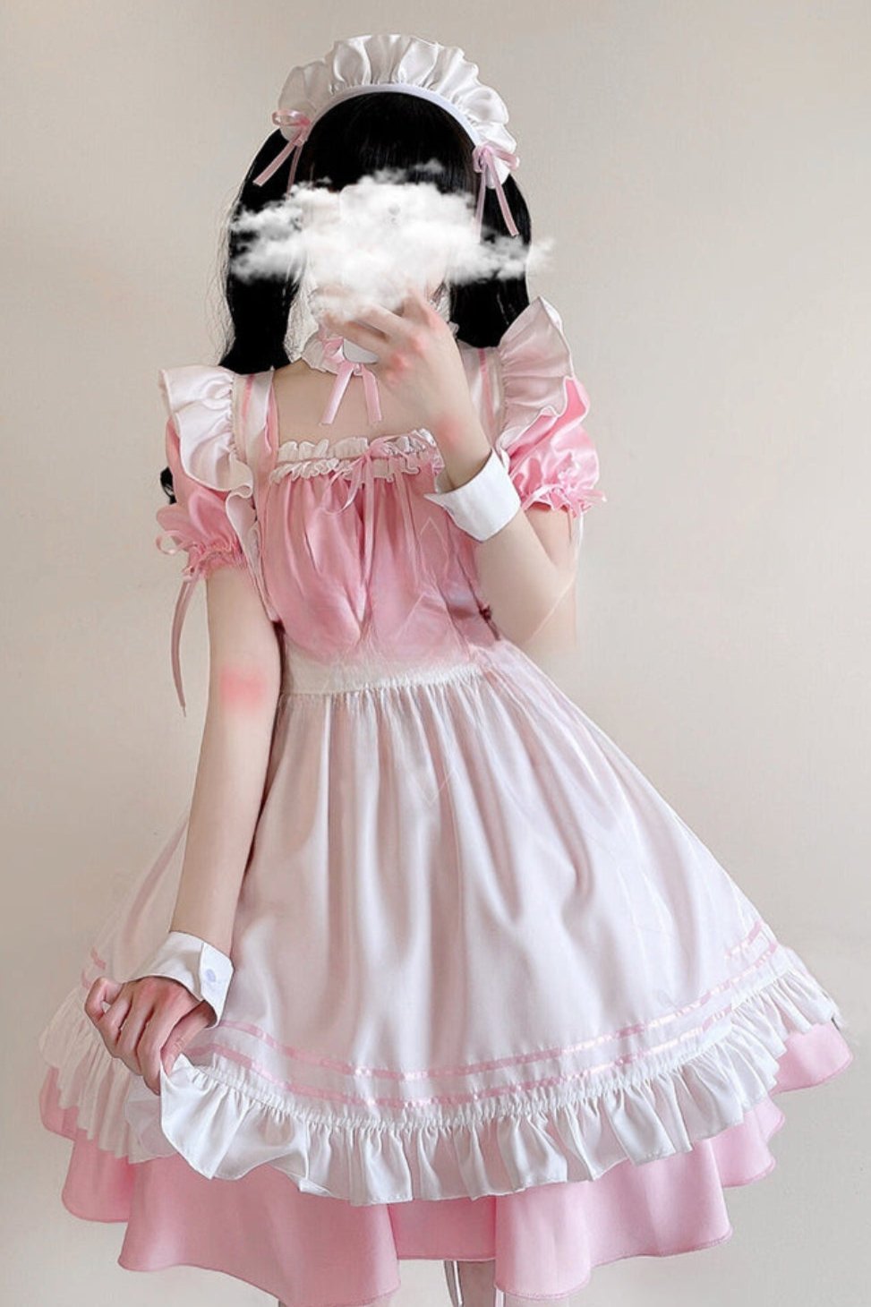 Short Sleeve Pink Maid Dress Set – Belchic Short Sleeve Pink Maid Dress Set – Belchic