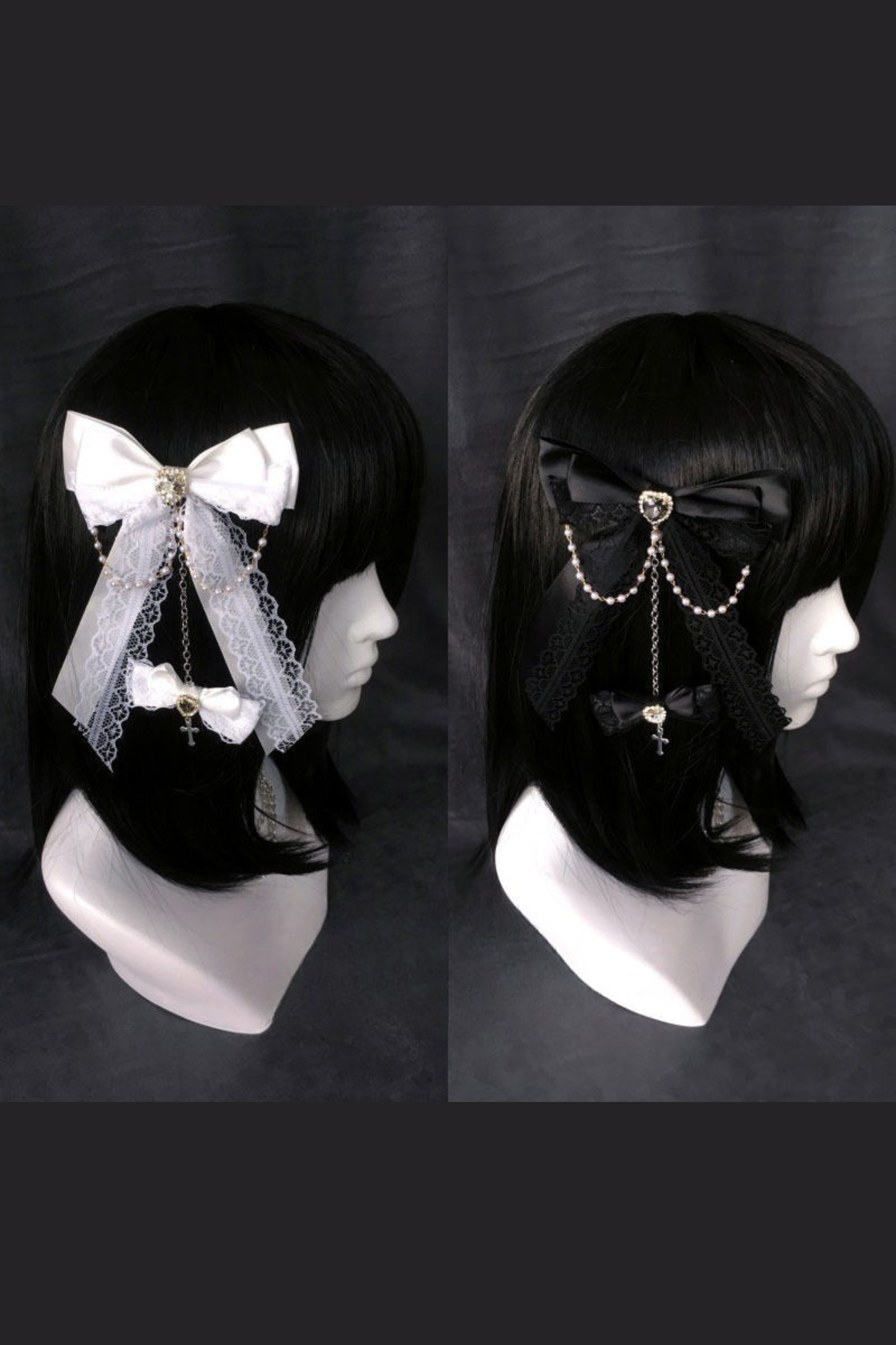 Gothic Rhinestone Lace Hair Clip