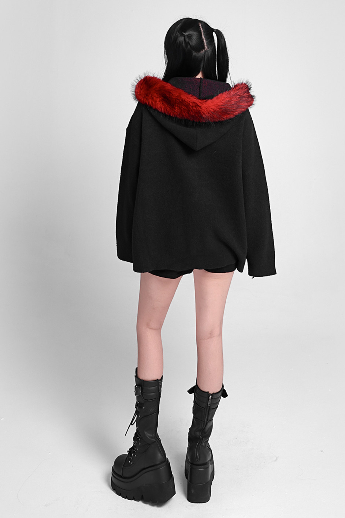 Gothic Fur Hooded Cardigan