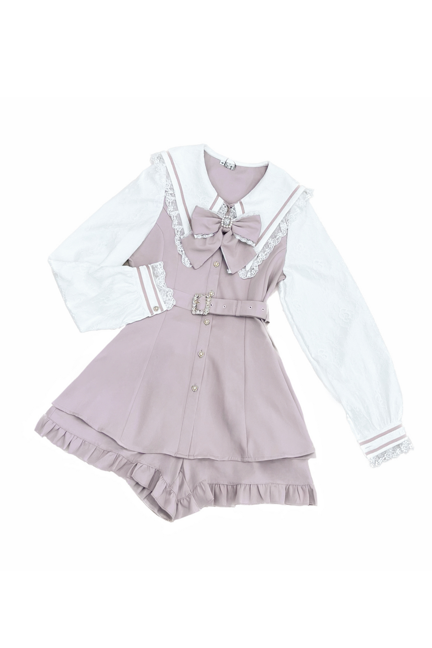 【予約商品】ダークスイートセーラートップス+フリルショートパンツ