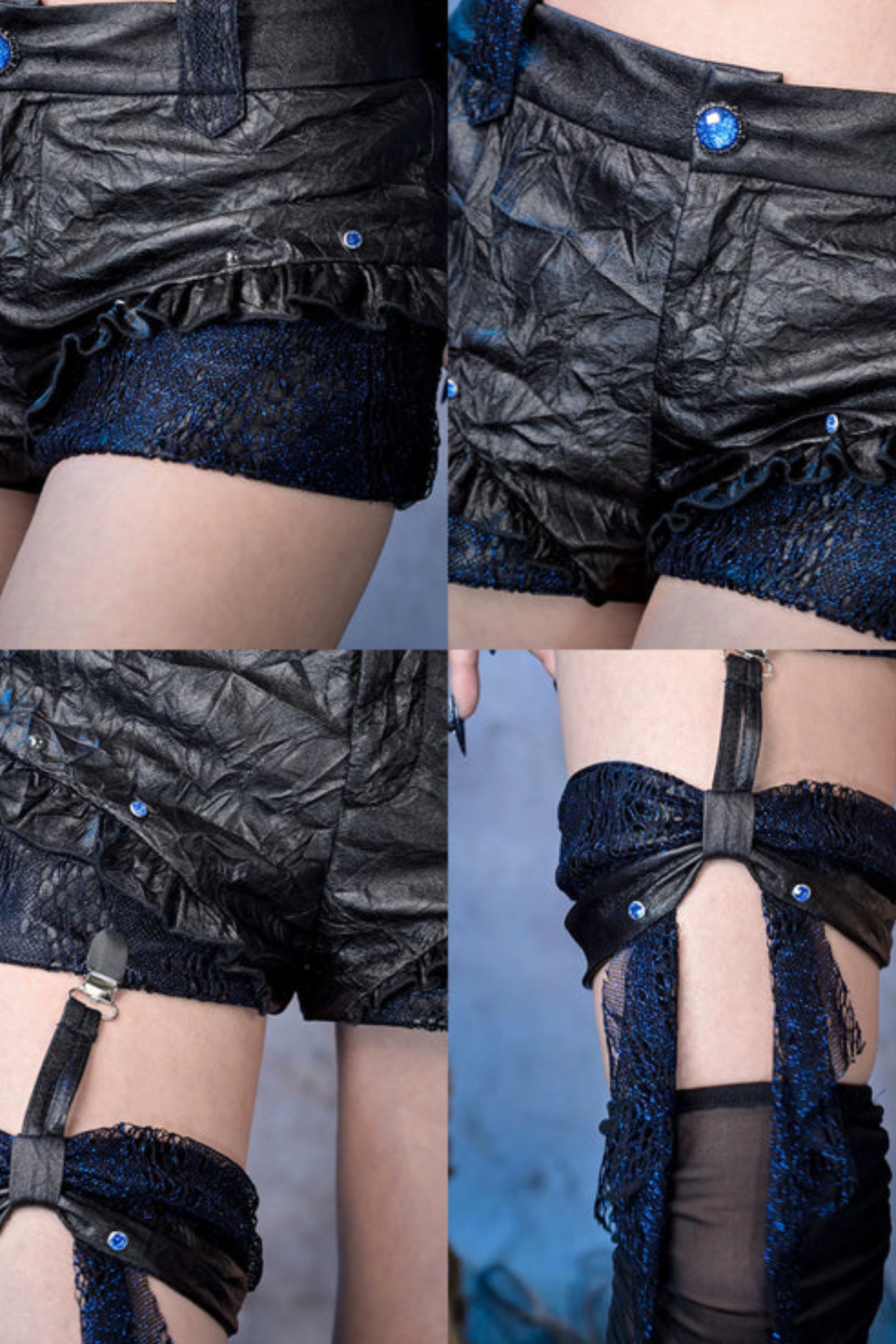 Dark Shiny Leather Shorts