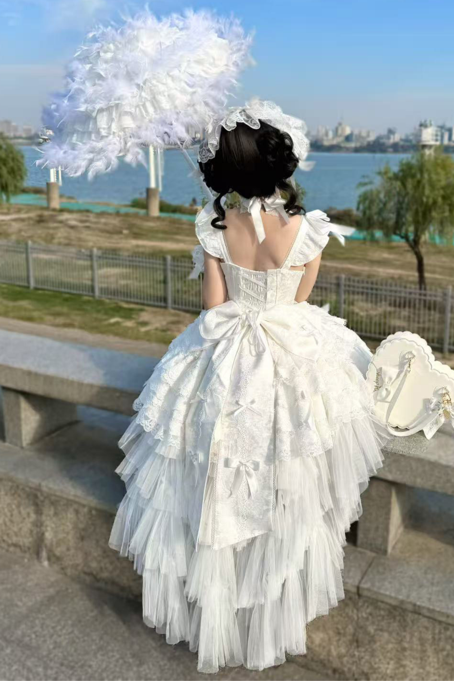 【予約商品】プリンセスバレエケーキロリータドレス+ヘアバンド+ネックレス+スリーブ+テール