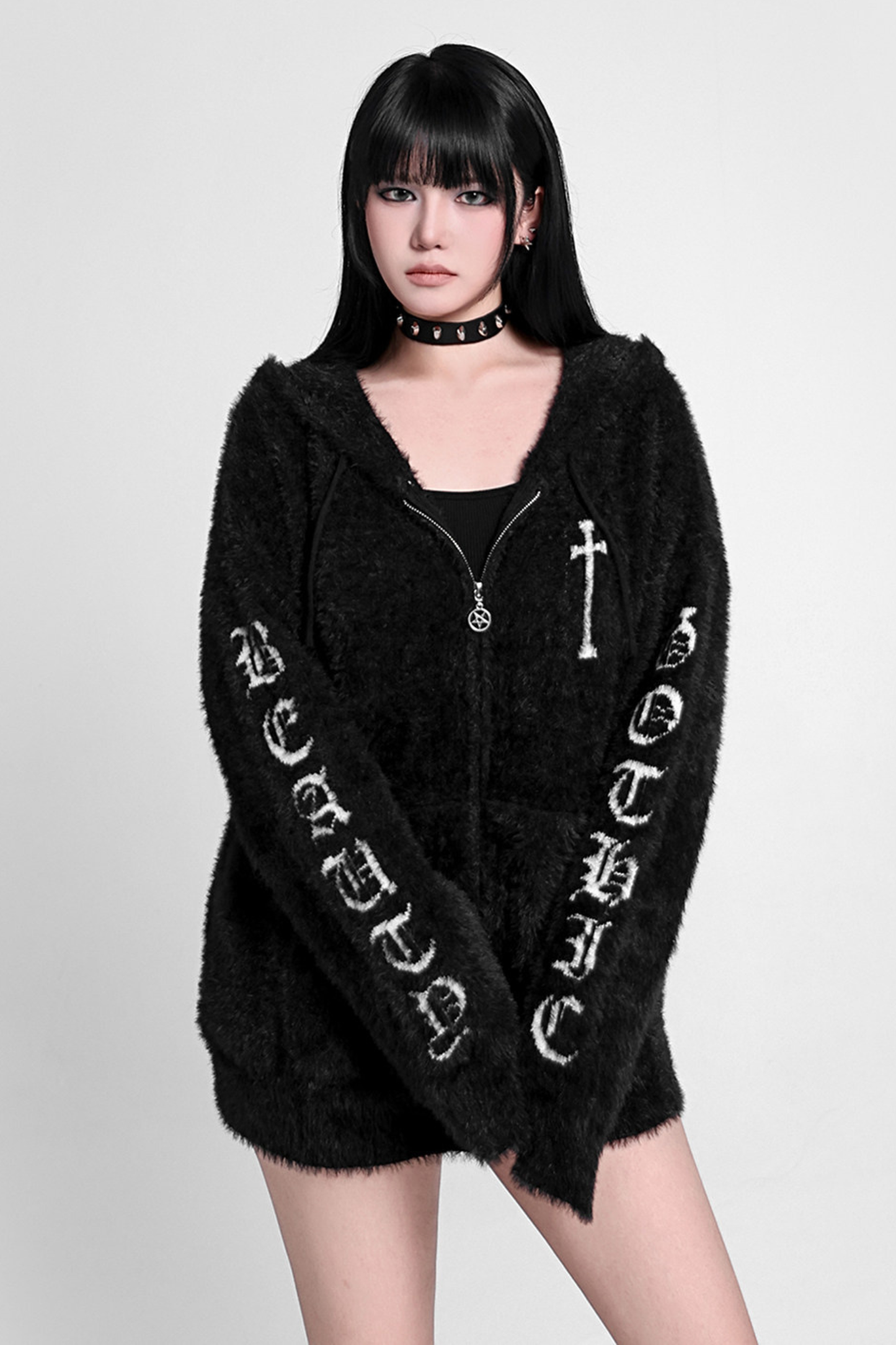 Gothic Hooded Mode Loose Fur Parka