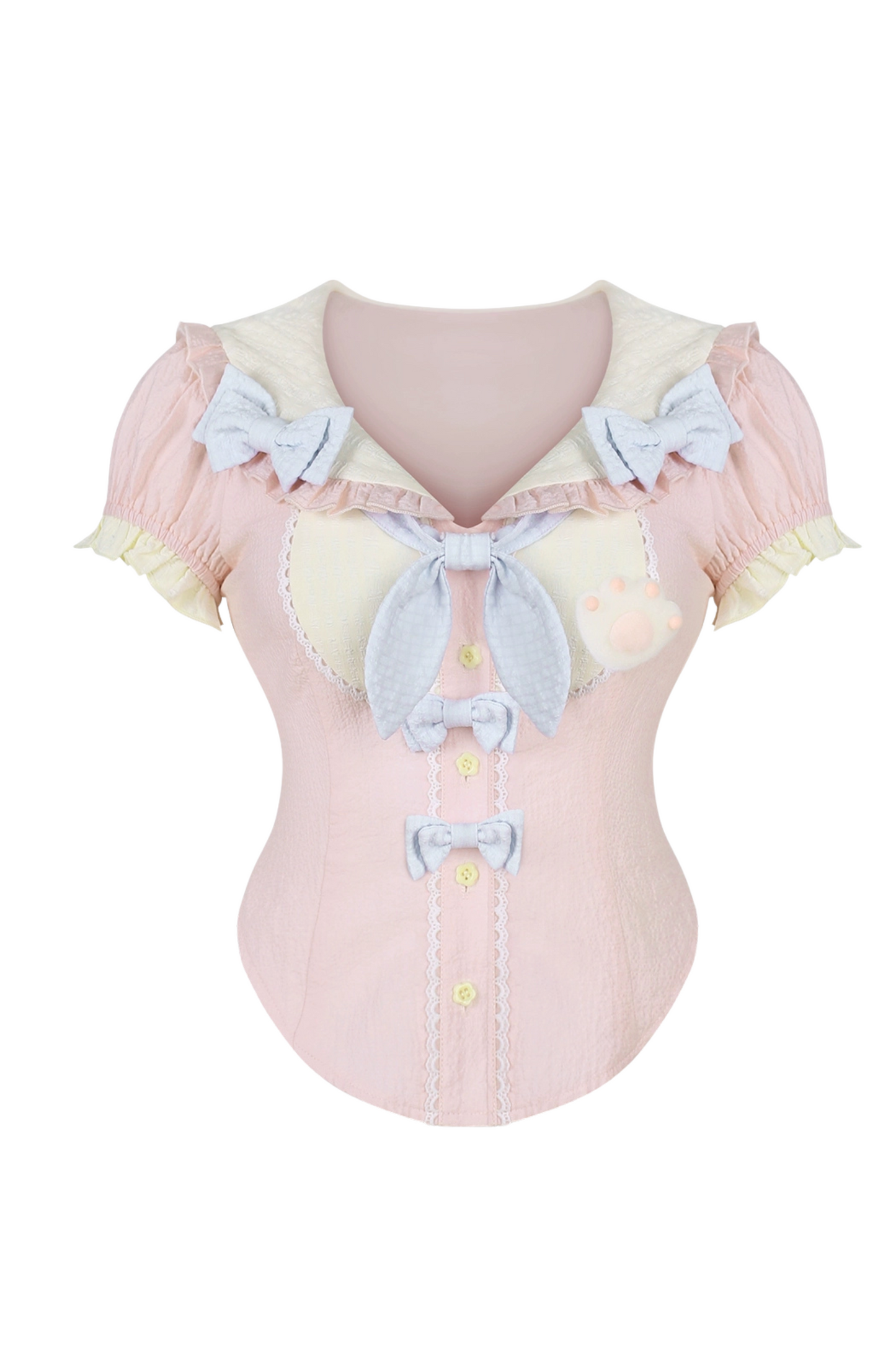 ストロベリーバニートップス+デニムサロペット