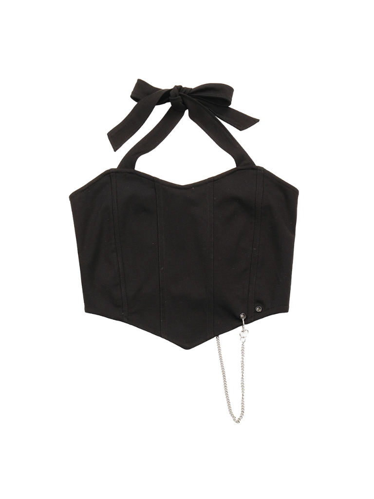 グレープソーダパープルホワイトシャツホルターネックトップス