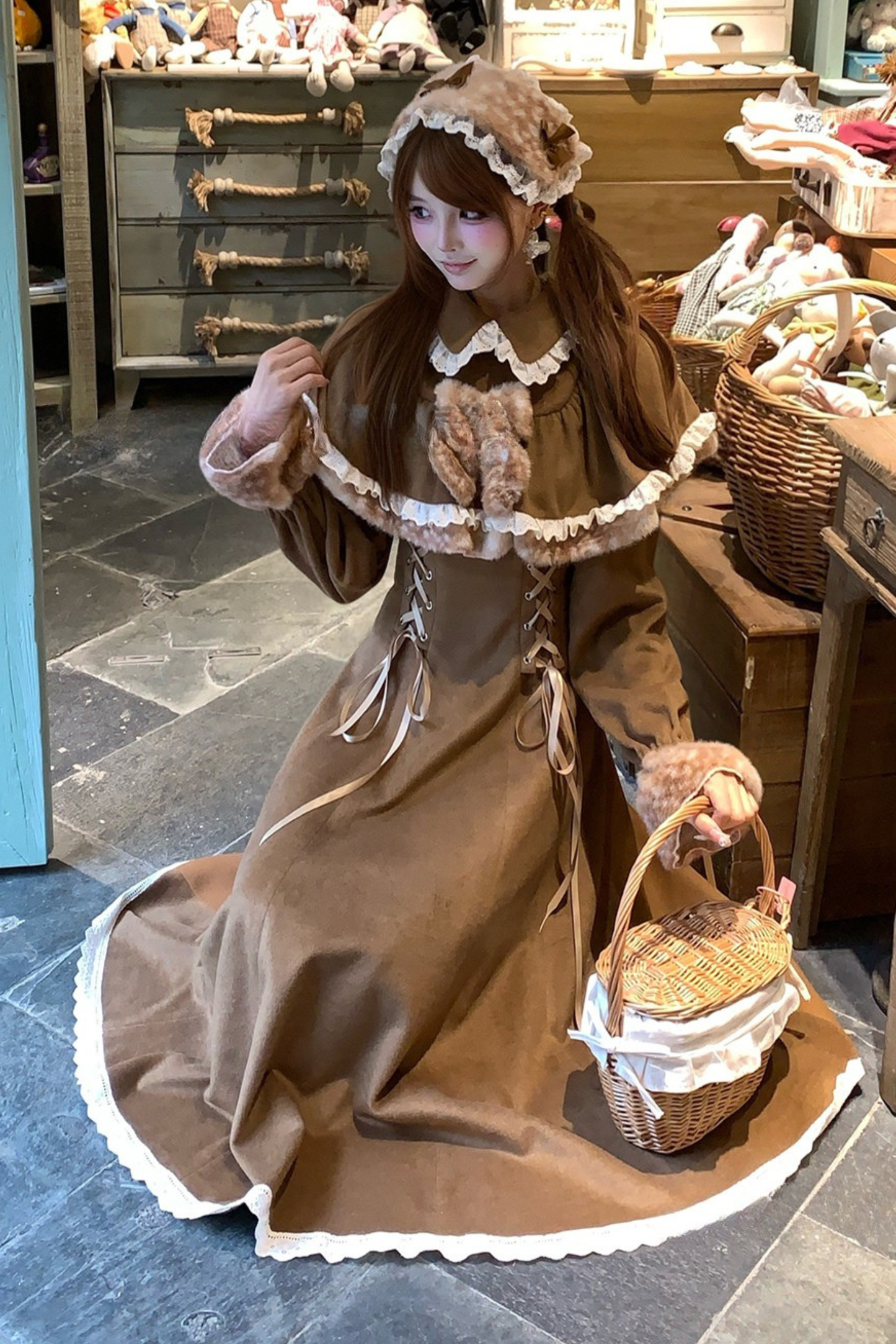 Leopard Lace-Up Long Dress