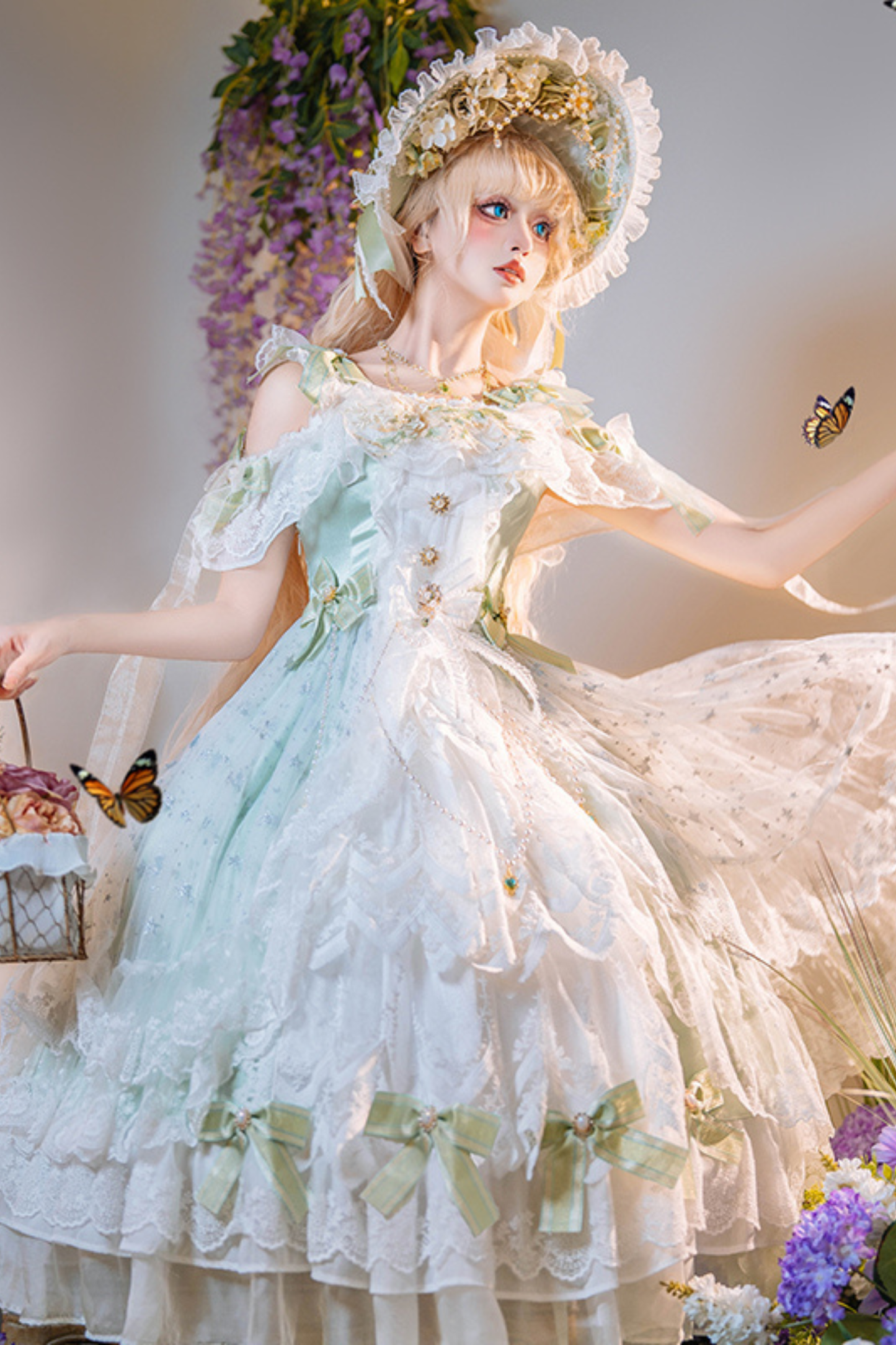 フォレストイリュージョンブライダルハット+ネックレス