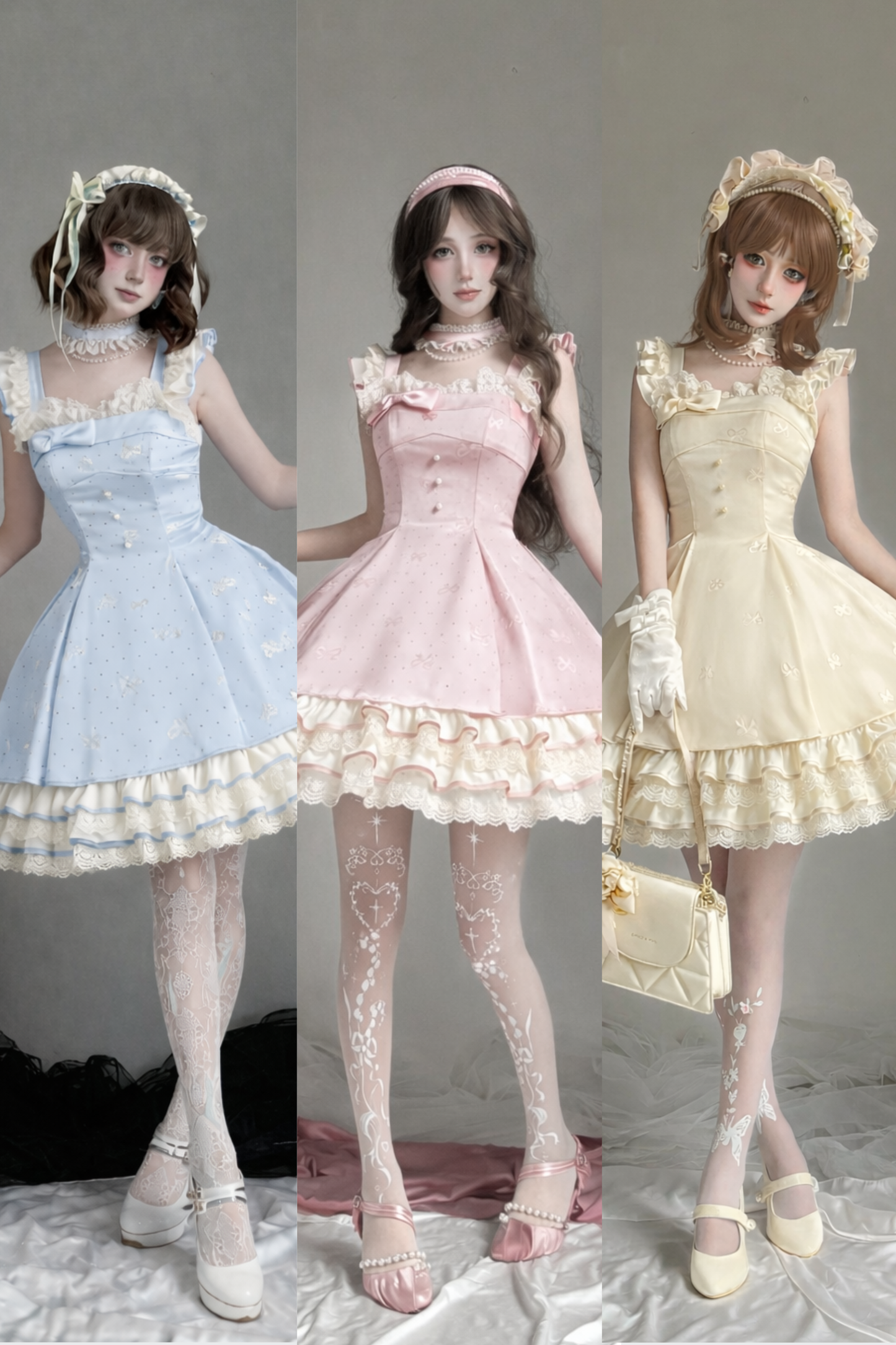 【1月29日予約締切】エレガントルージュロリータフリルリボンサスドレス+チョーカー