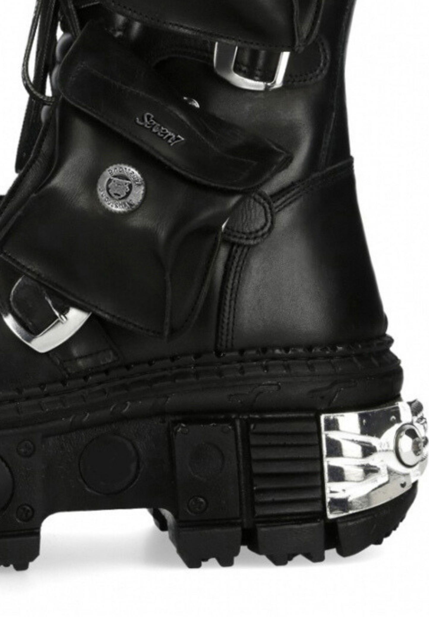 Metal punk mid-calf boots