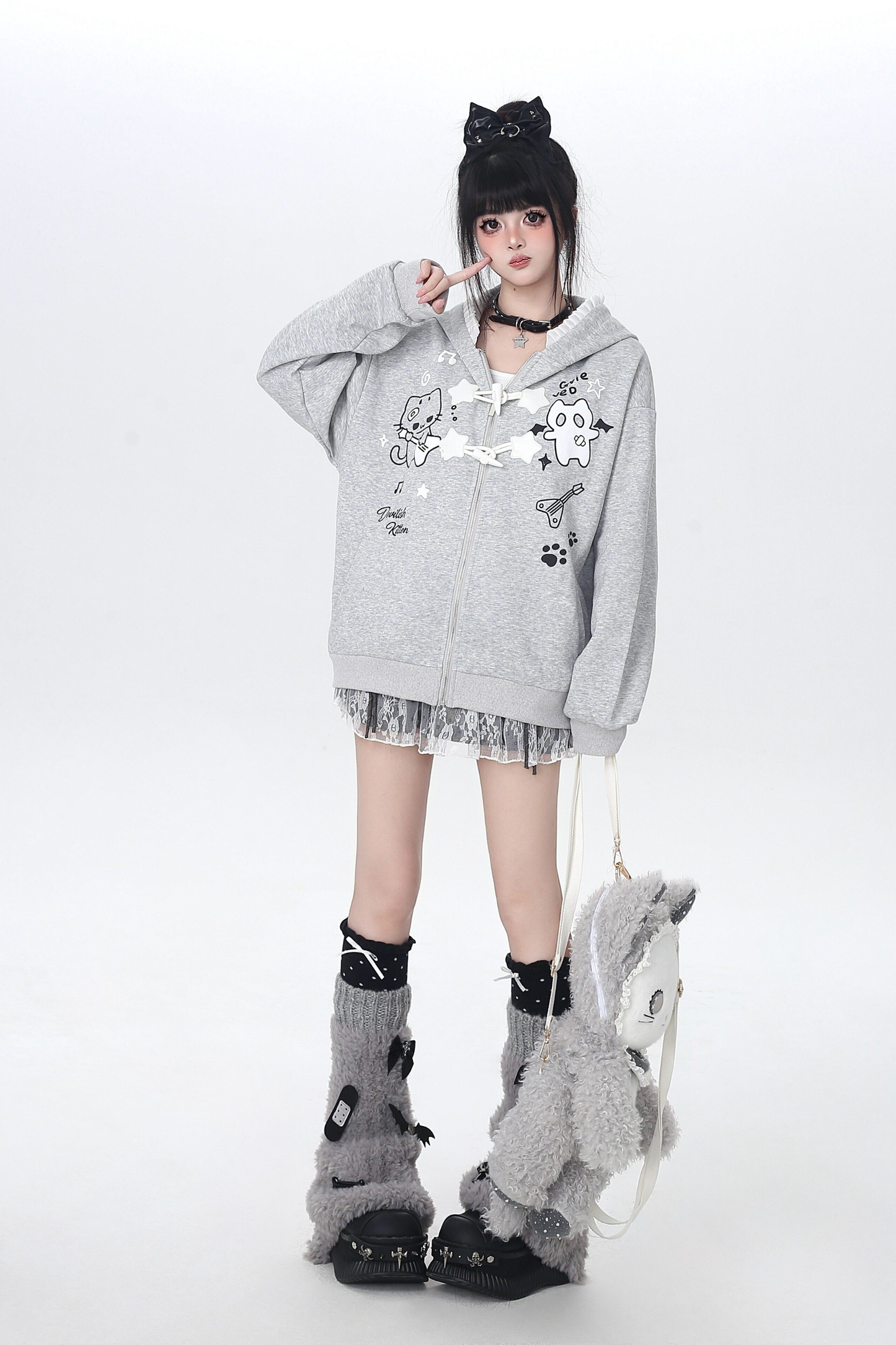 休闲宽松连帽卫衣