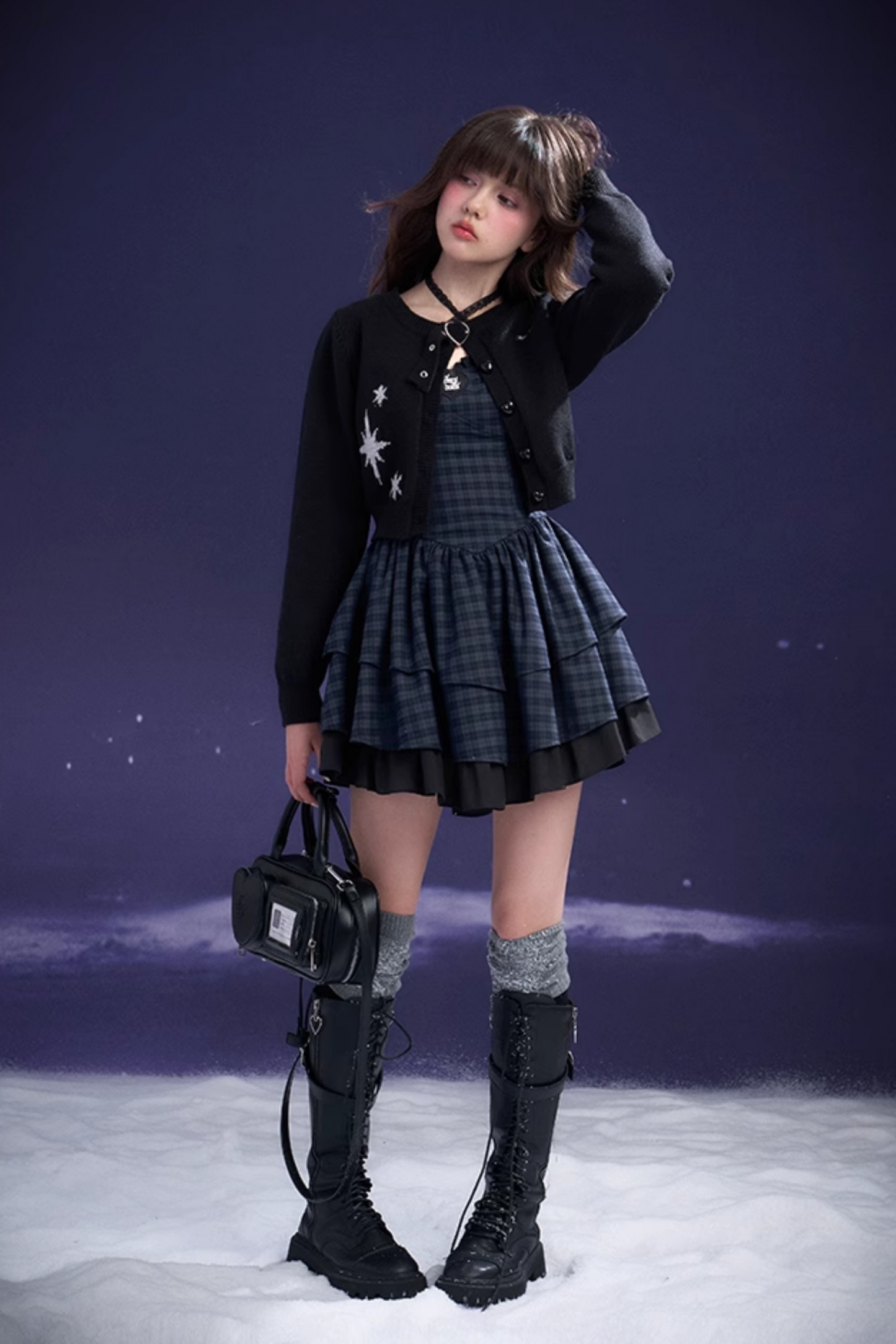 Night Princess Check Dress