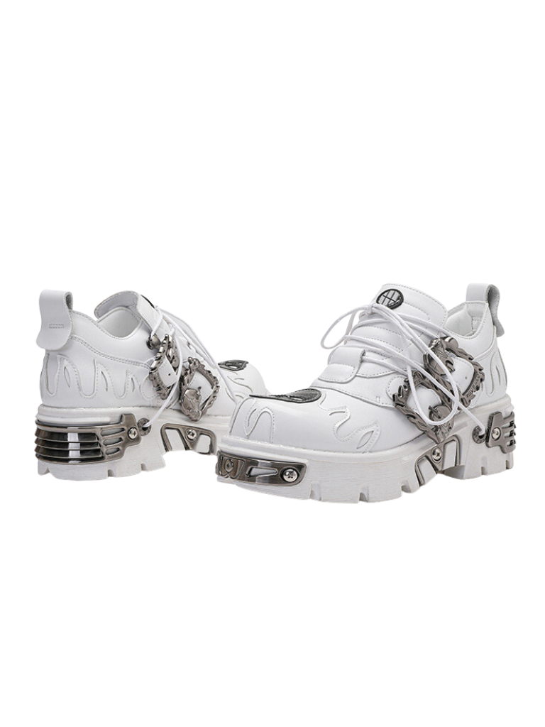 Dark Punk Frame Skull Metal Buckle Sneakers Shoes