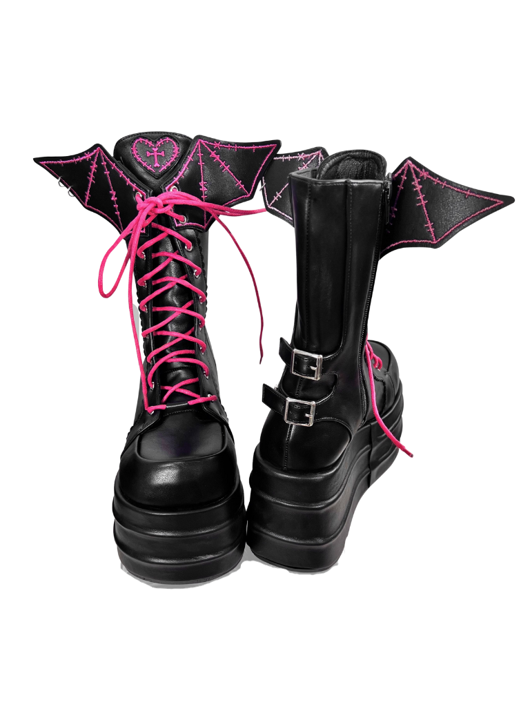 Y2K 서브컬처 리틀 데빌 쿨 펑크 파워솔 부츠