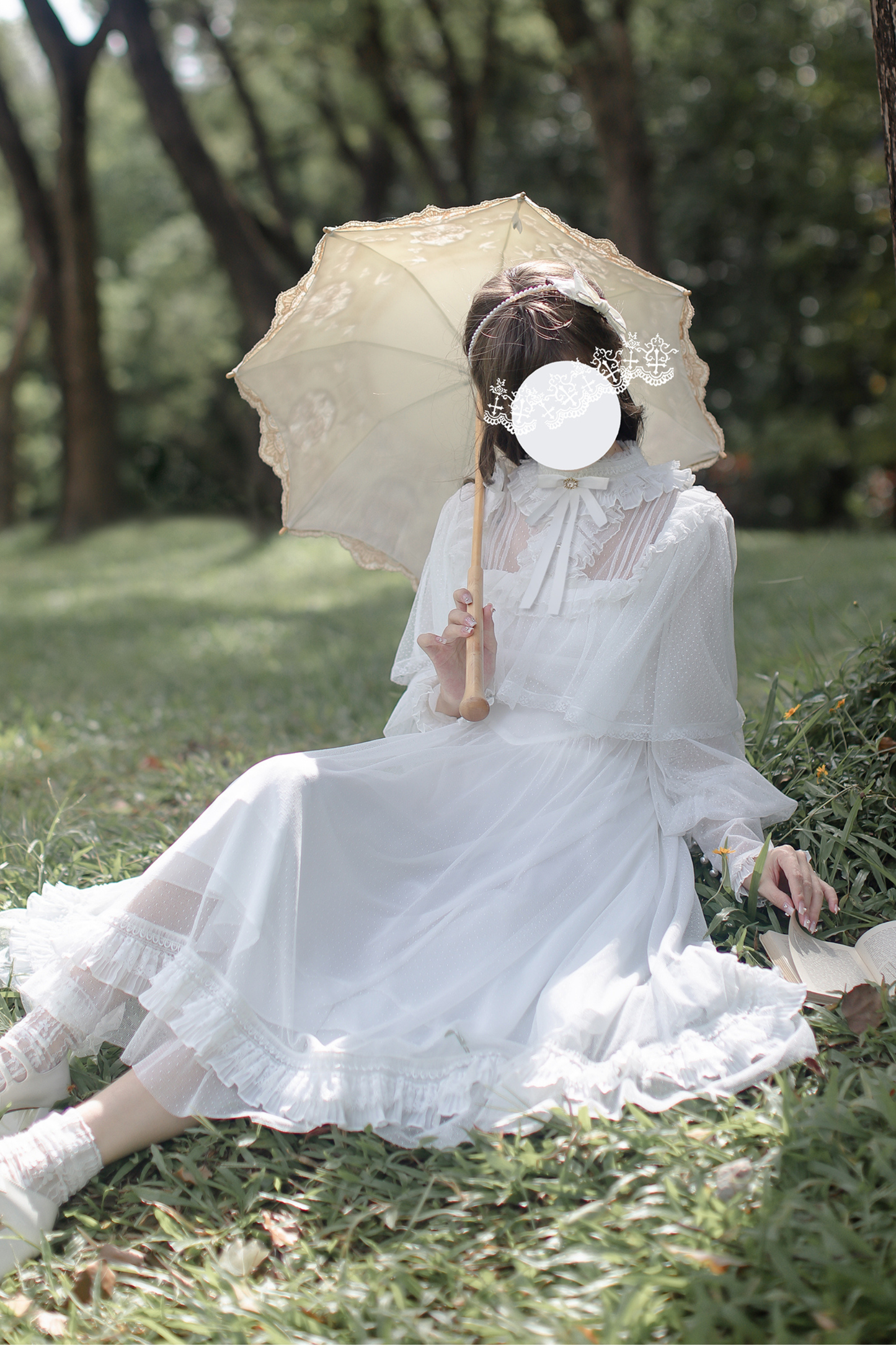 Classic System Elegant Dot Gauze Dress
