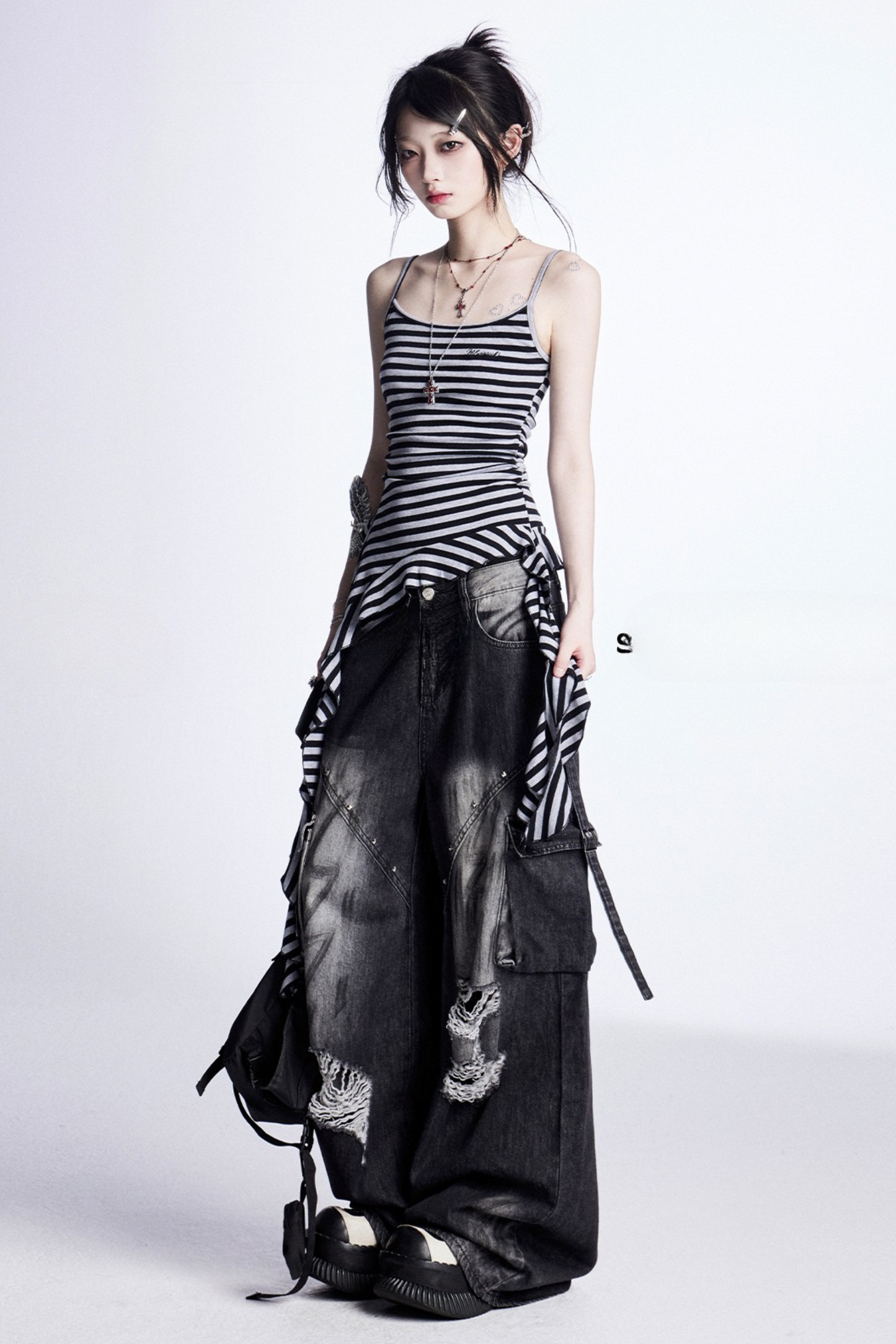 レトロタッセルスボーダーキャミソール