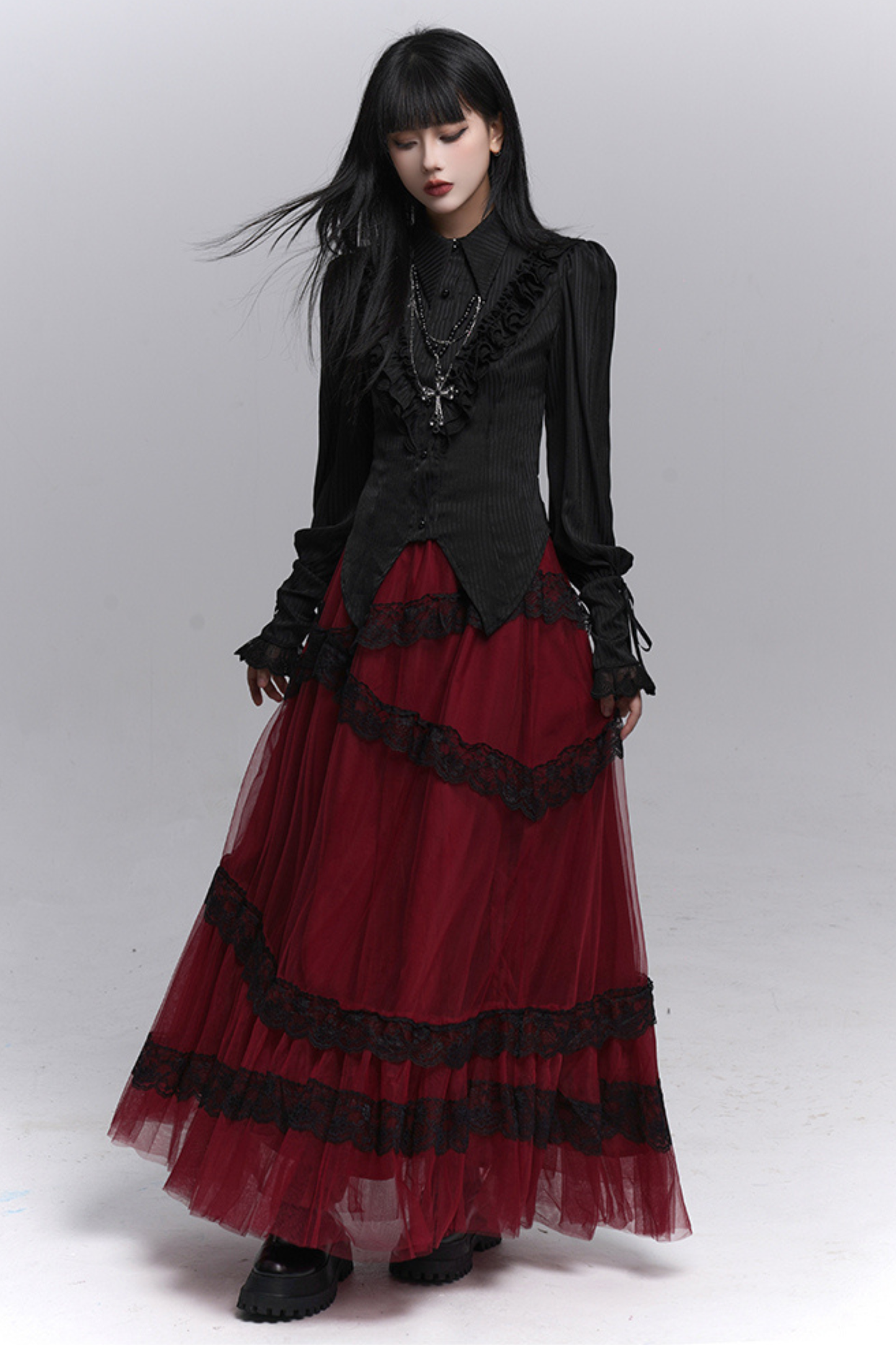 ゴーストガールゴシックダークトップス