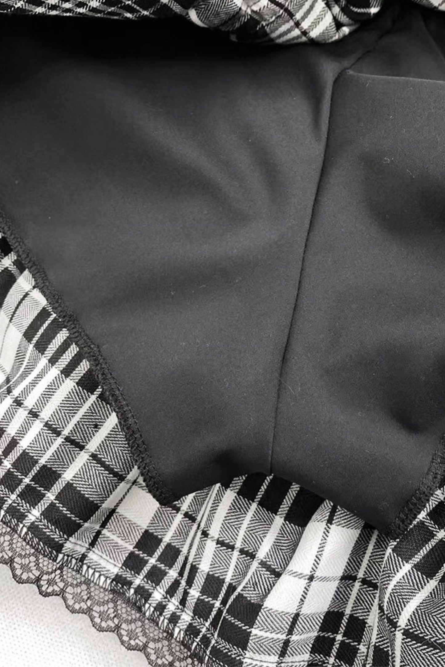 ダークチェックティアードスカート