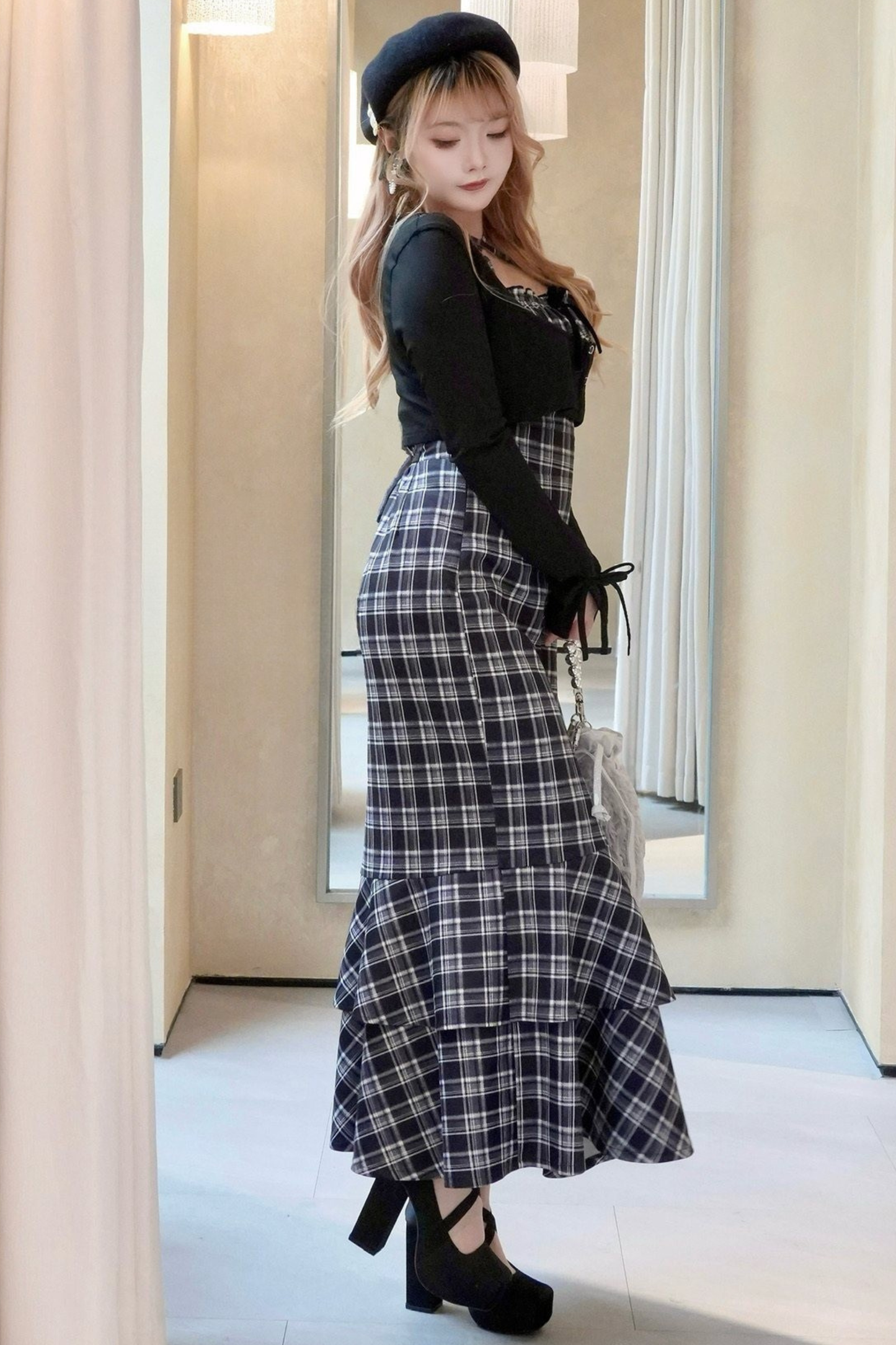 Meerjungfrau-Karo-Kleid