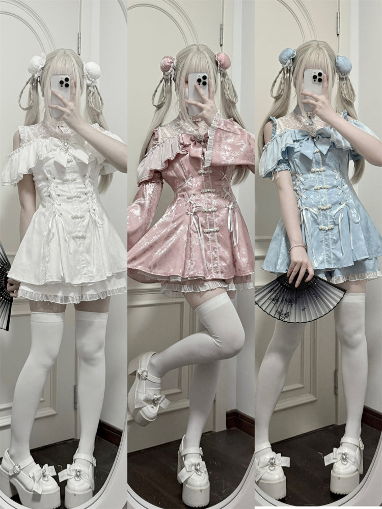 【数量限定】地雷チャイナピンク・アクアドレスセットアップ