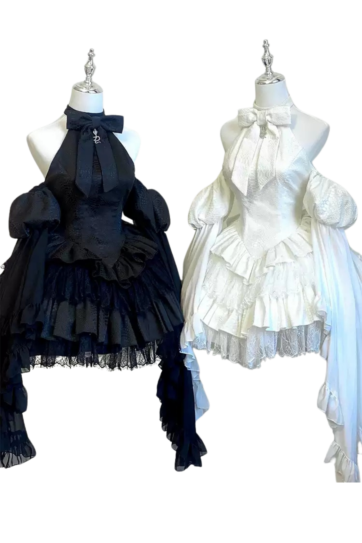 【数量限定】スネークディザイアエレガントホルターネックバックレスダークドレス+スリーブ