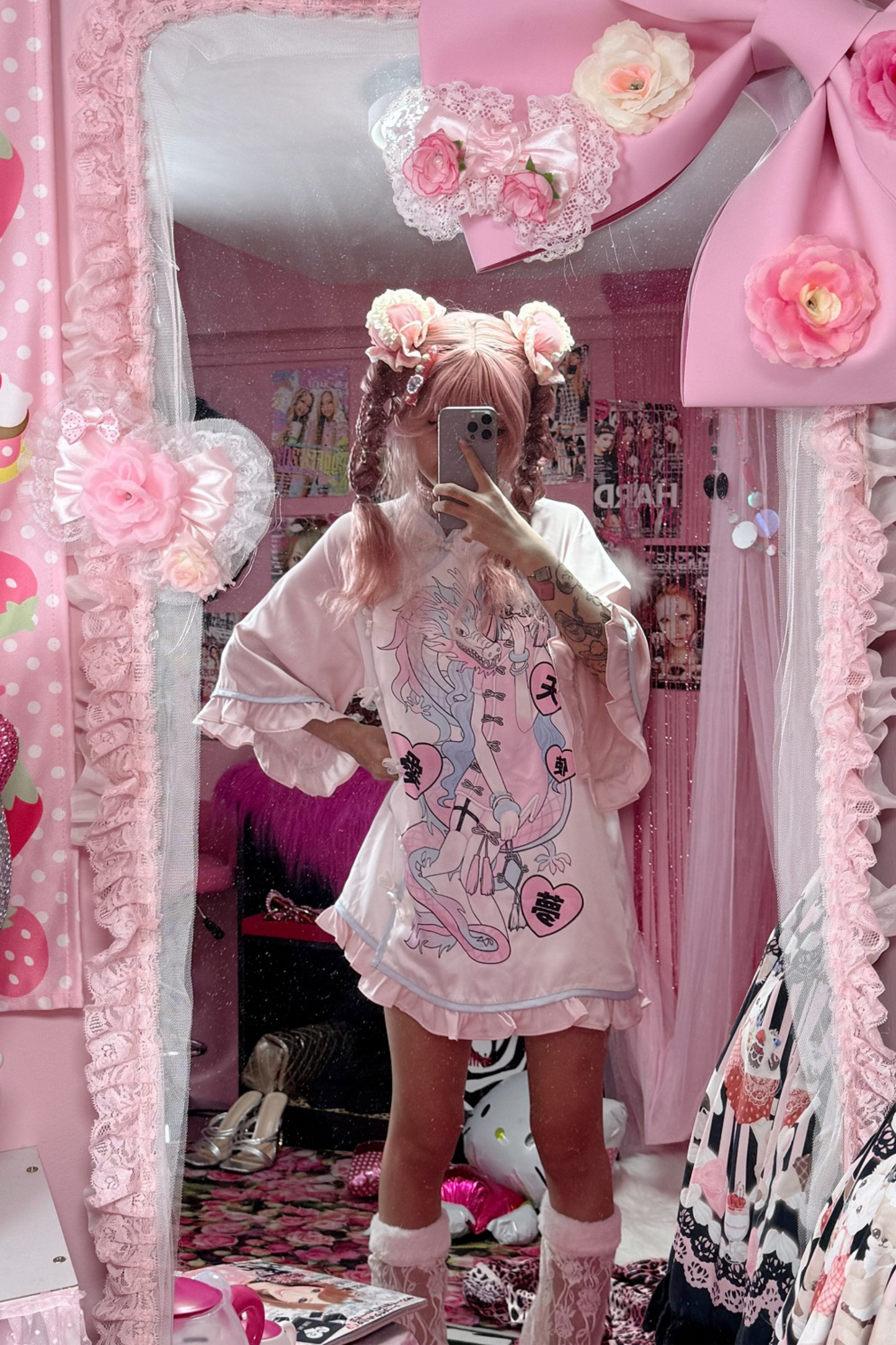 Sueño de amor Angelical Subcultura Camiseta china + Pantalones cortos