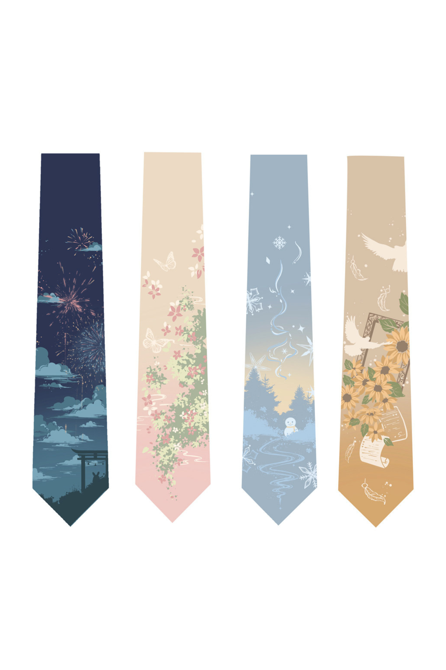 Japanese Retro Art Neckties