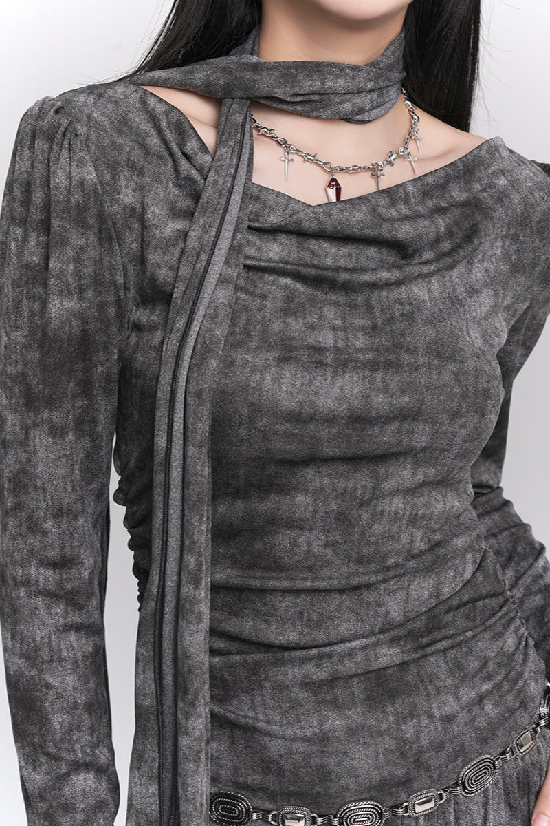 Mode Girl Dark Gray Long Dress