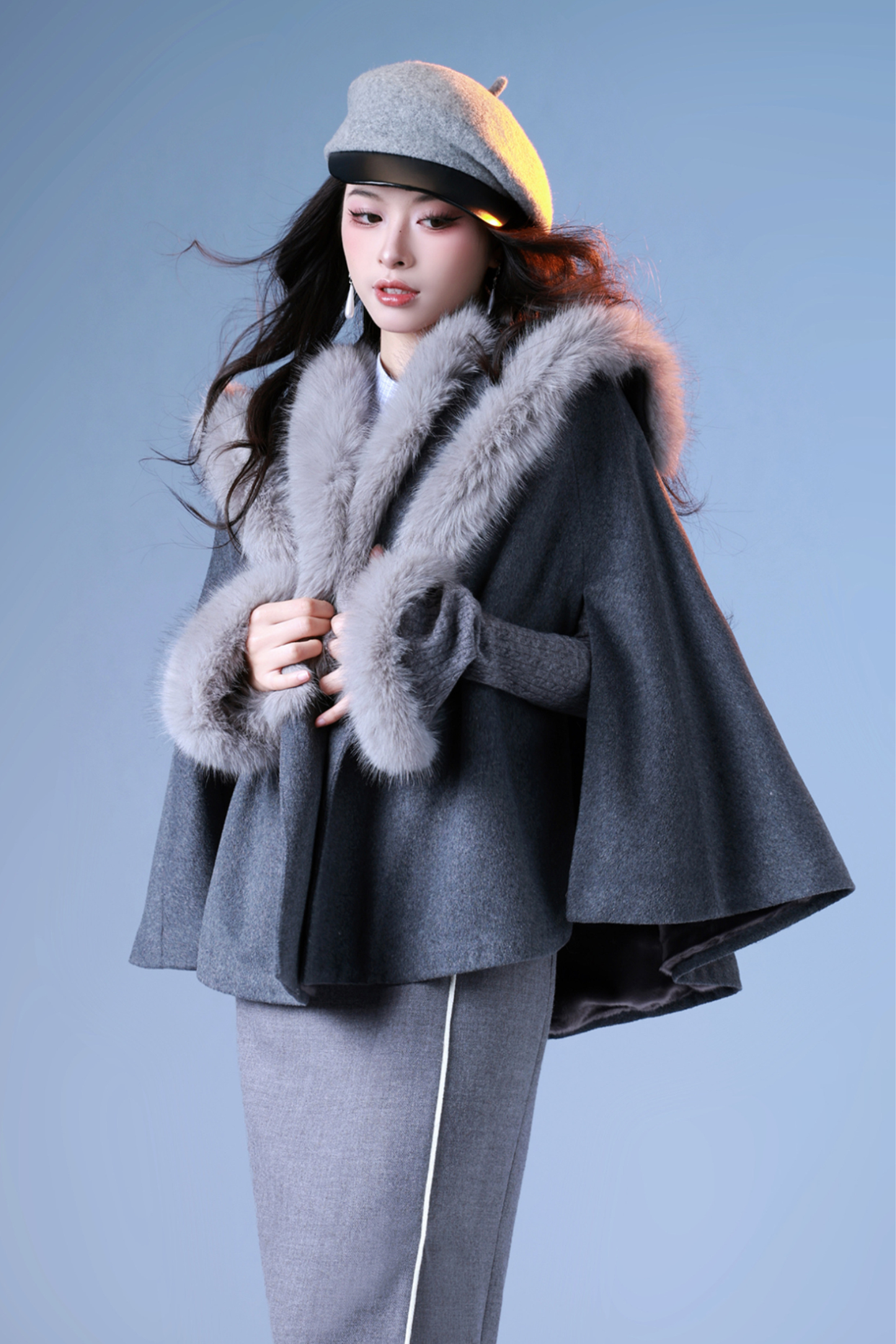 Mode Fur Cape Coat