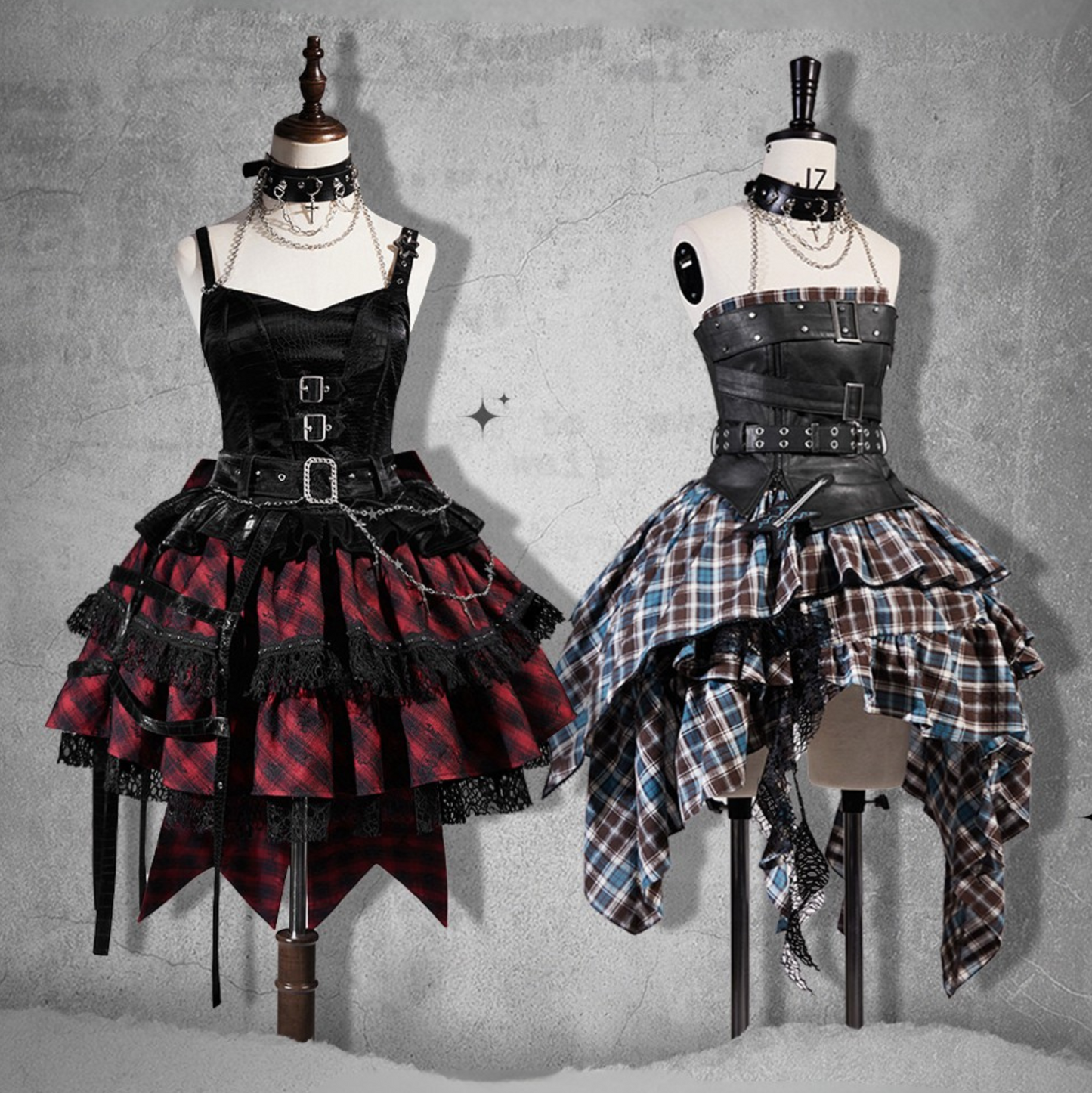 【数量限定】ブラックレッドパンクステージコスコンプリート