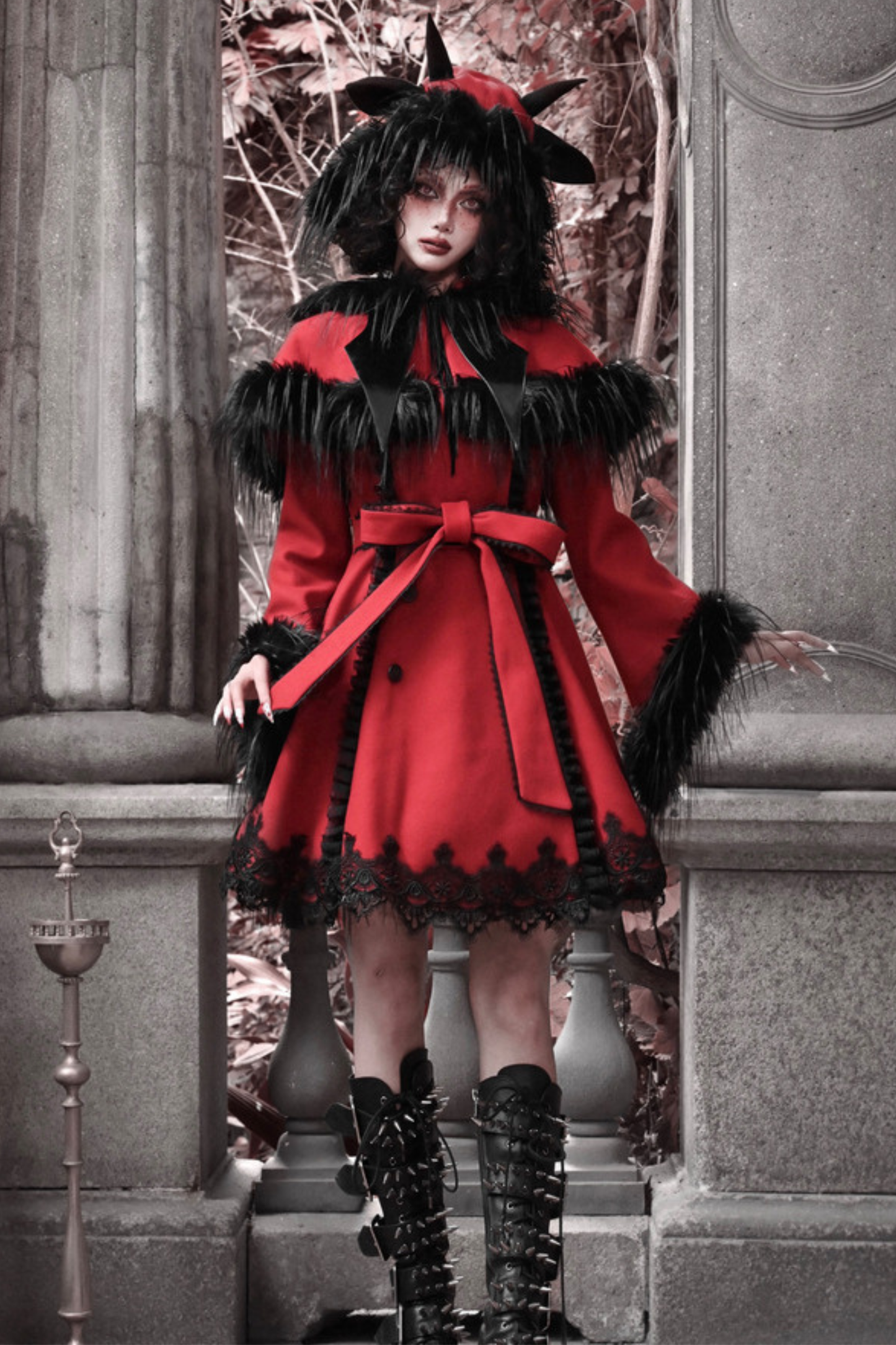 Gothic Carol Dark Cloak Bat Collar Coat