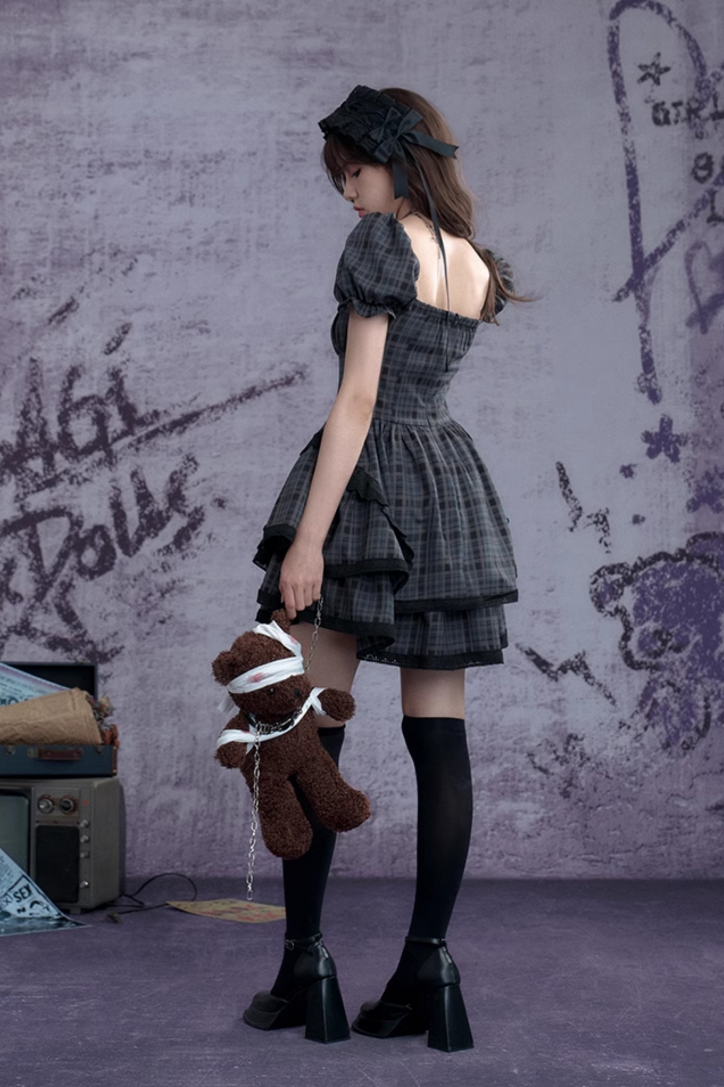 Dark Moon Fighting Bubble Sleeve Dress