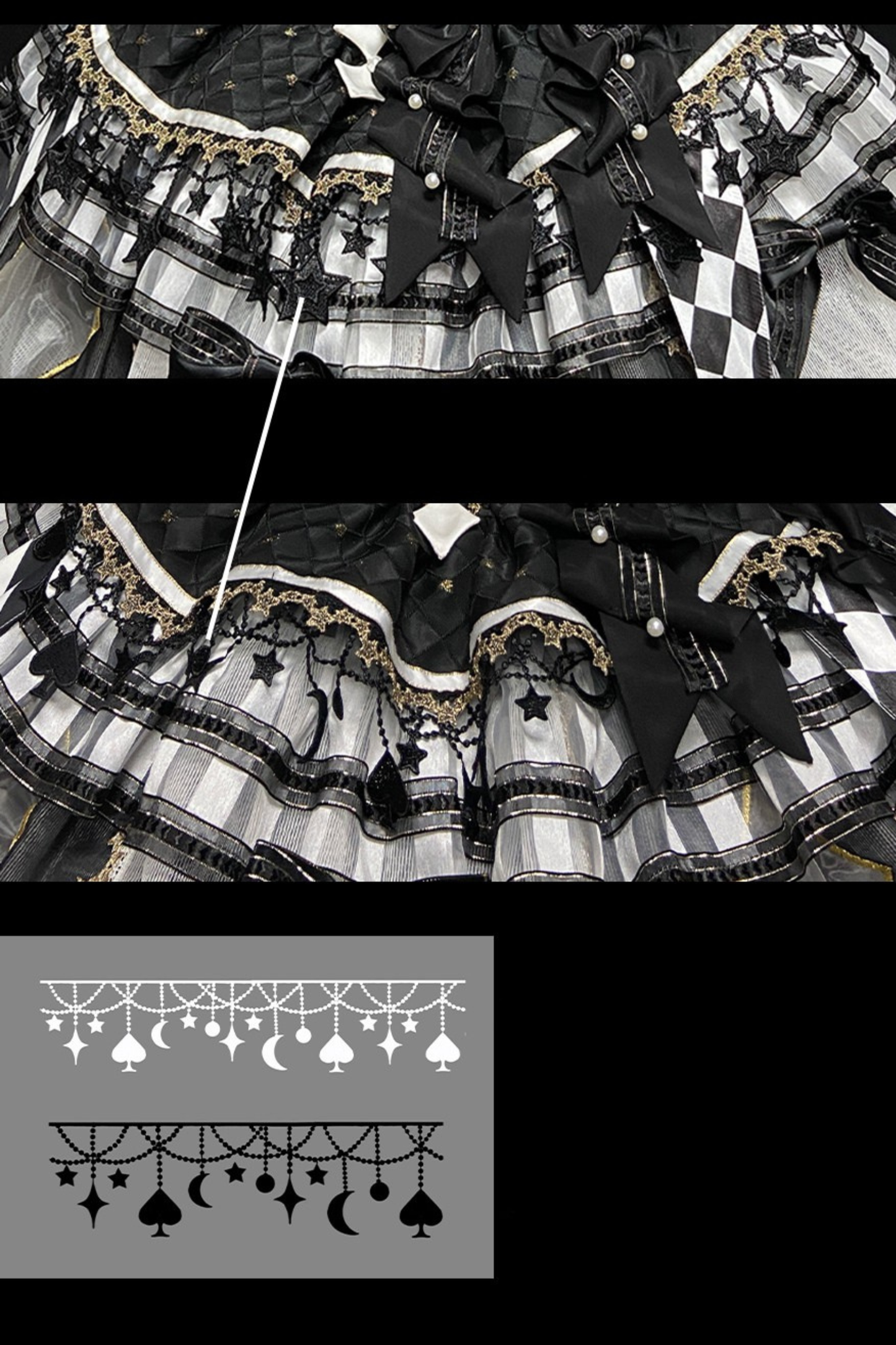 【12月26日予約締切】サーカスシリーズキングブラックアンドホワイトロリータピエロドレス+フルセットA/B