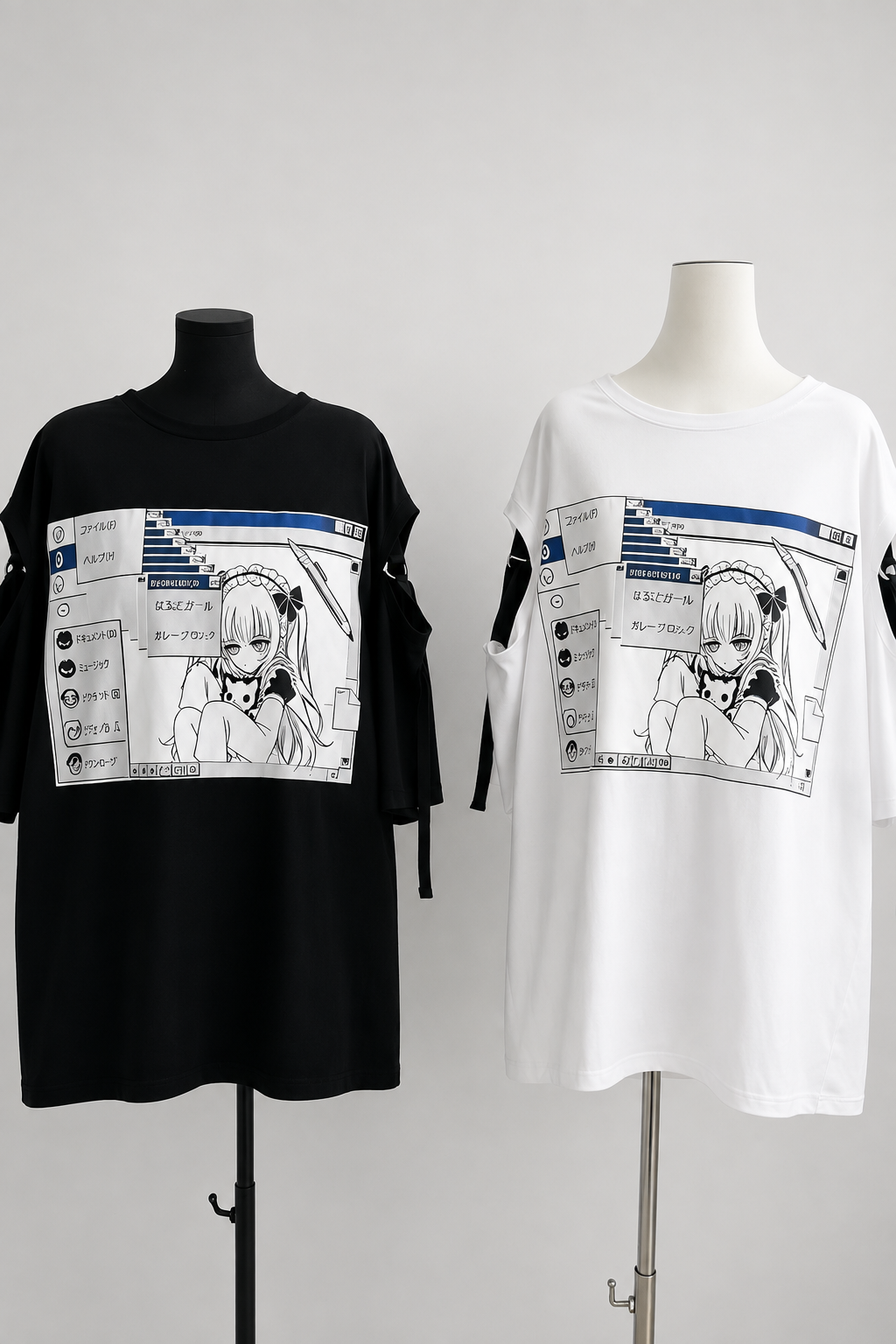 Lockeres Baumwoll-T-Shirt im Anime-Stil