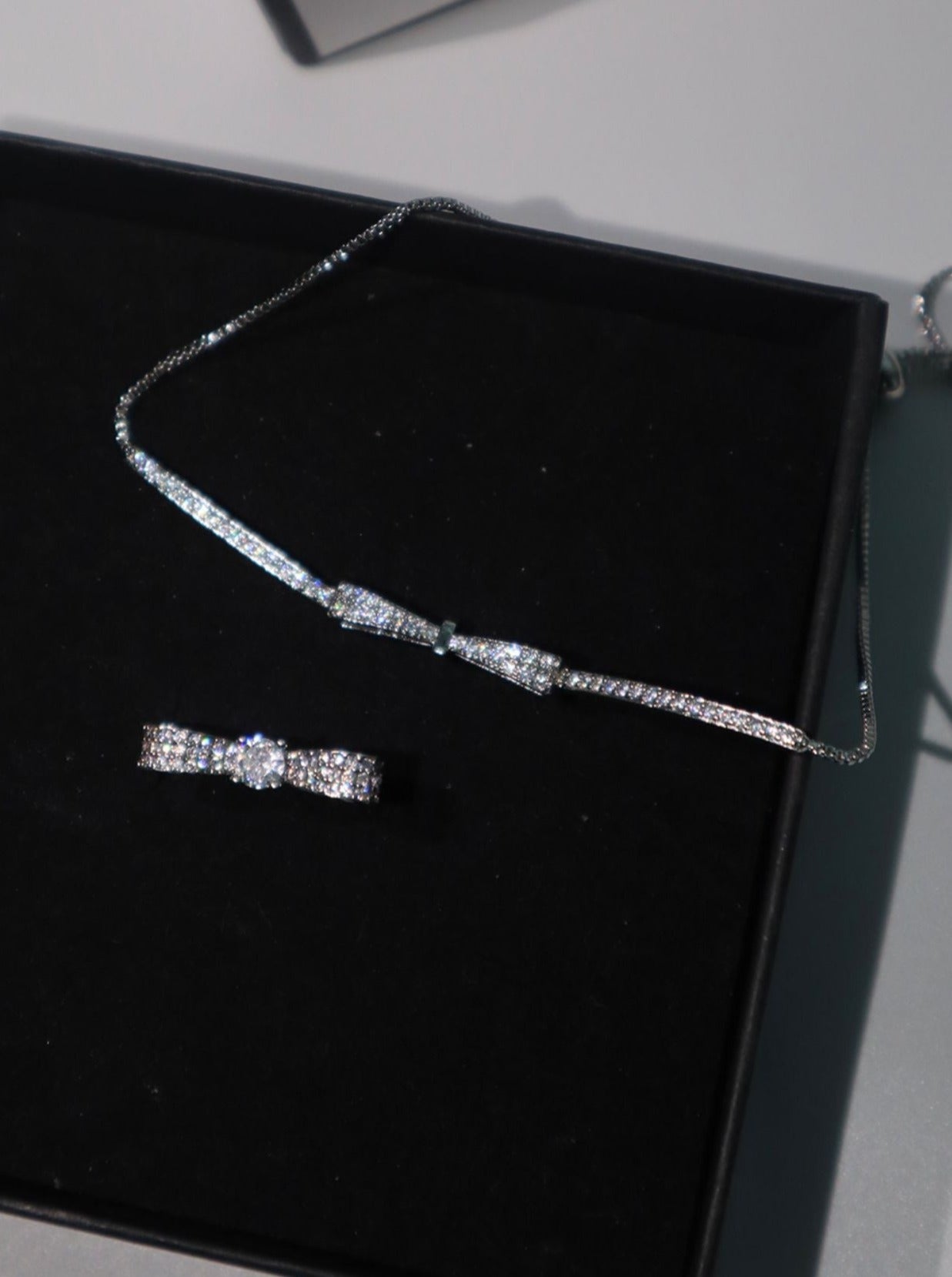 Girly Diamond Ribbon Armband + Ring