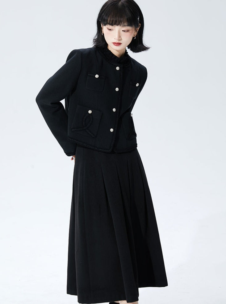 Jupe plissée évasée rétro