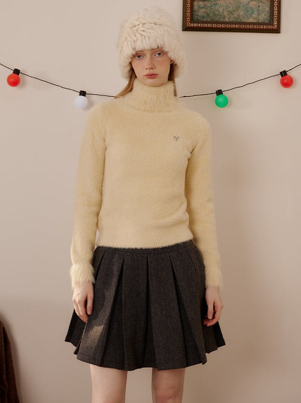 Imitation Mink Turtleneck Sweater