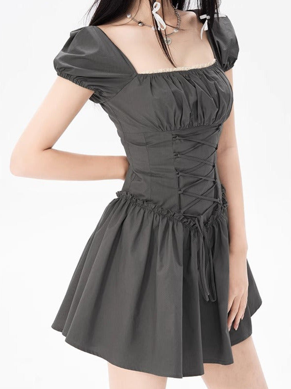 甜蜜的辛辣方彩赛衬衫连衣裙