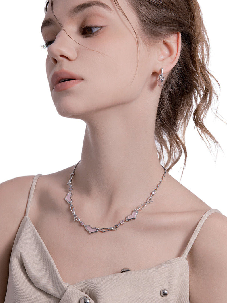 Collier à chaîne en zircon avec ruban Sweet Love Jewel