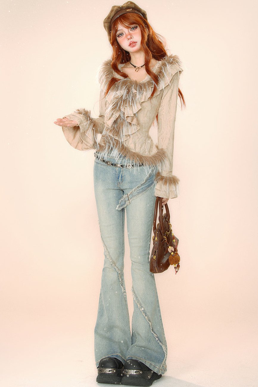 エイジリデューシングコリアンロングスリーブトップス