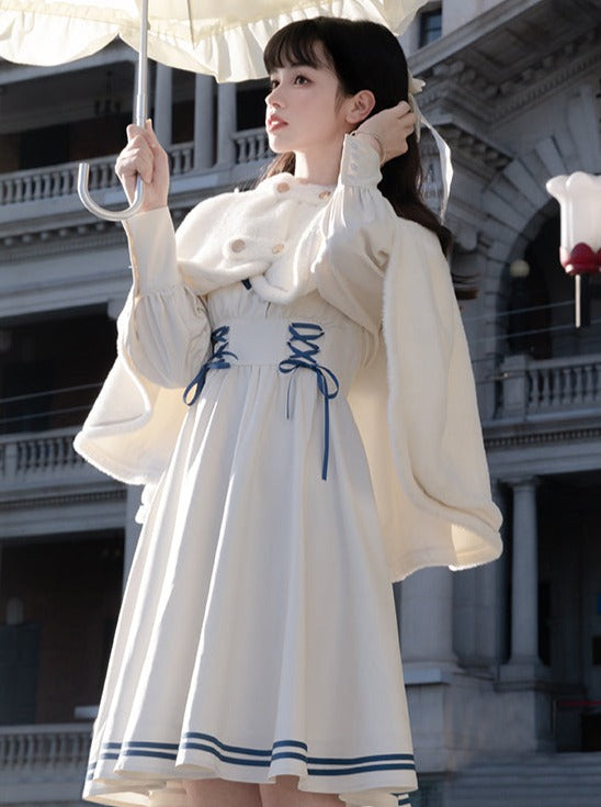 Fur Milk Dress + Cape