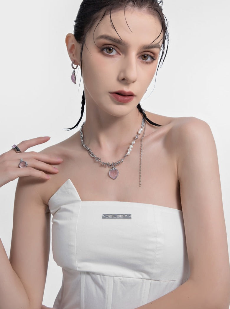 Pink Strawberry Necklace