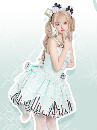 스위트 하트 캔디 구미 플라워 버드 드레스