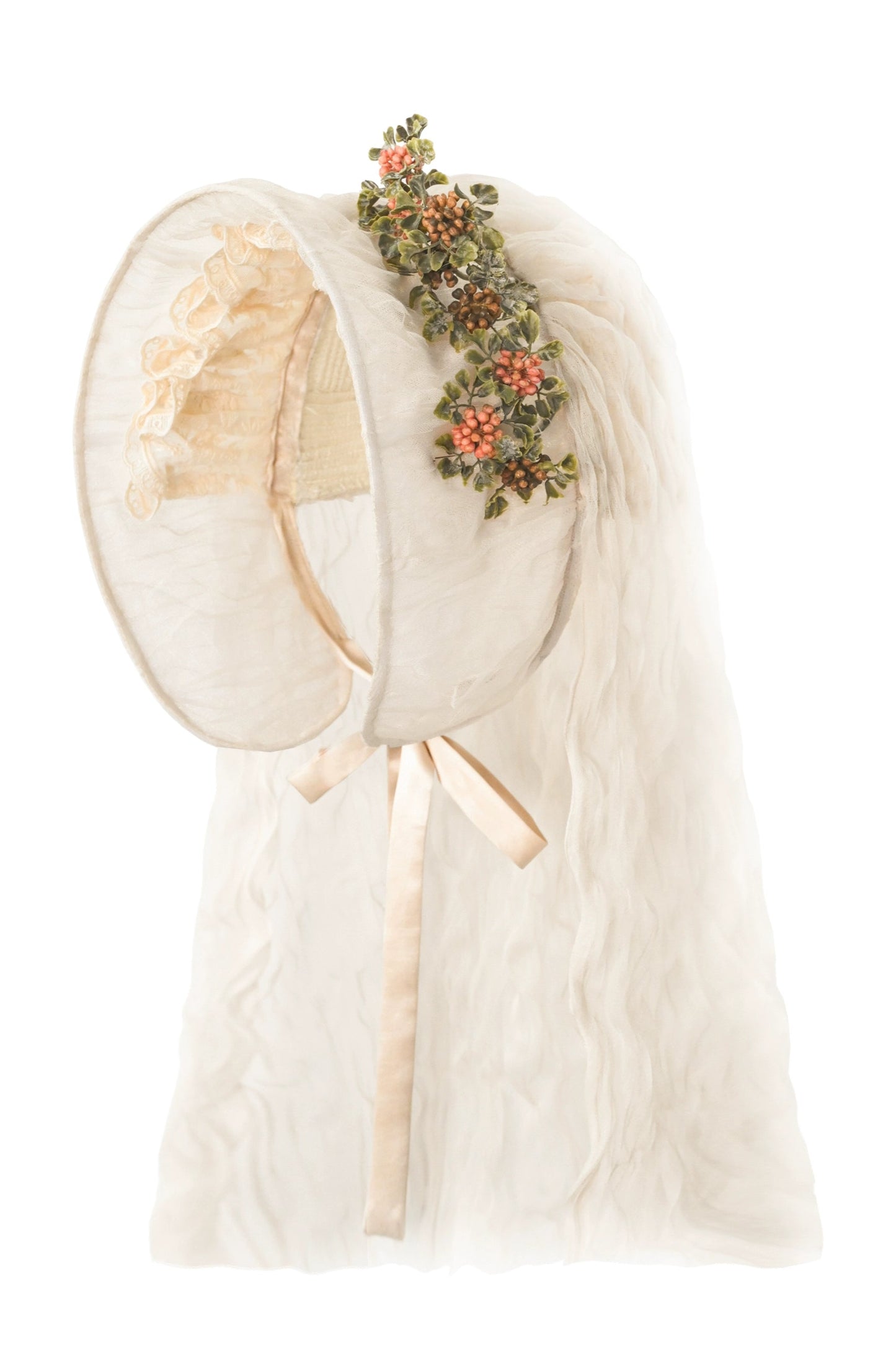 French Rococo Elegant Rabbit Ear Cap + Mesh Flat Cap + Mesh Bow Cap