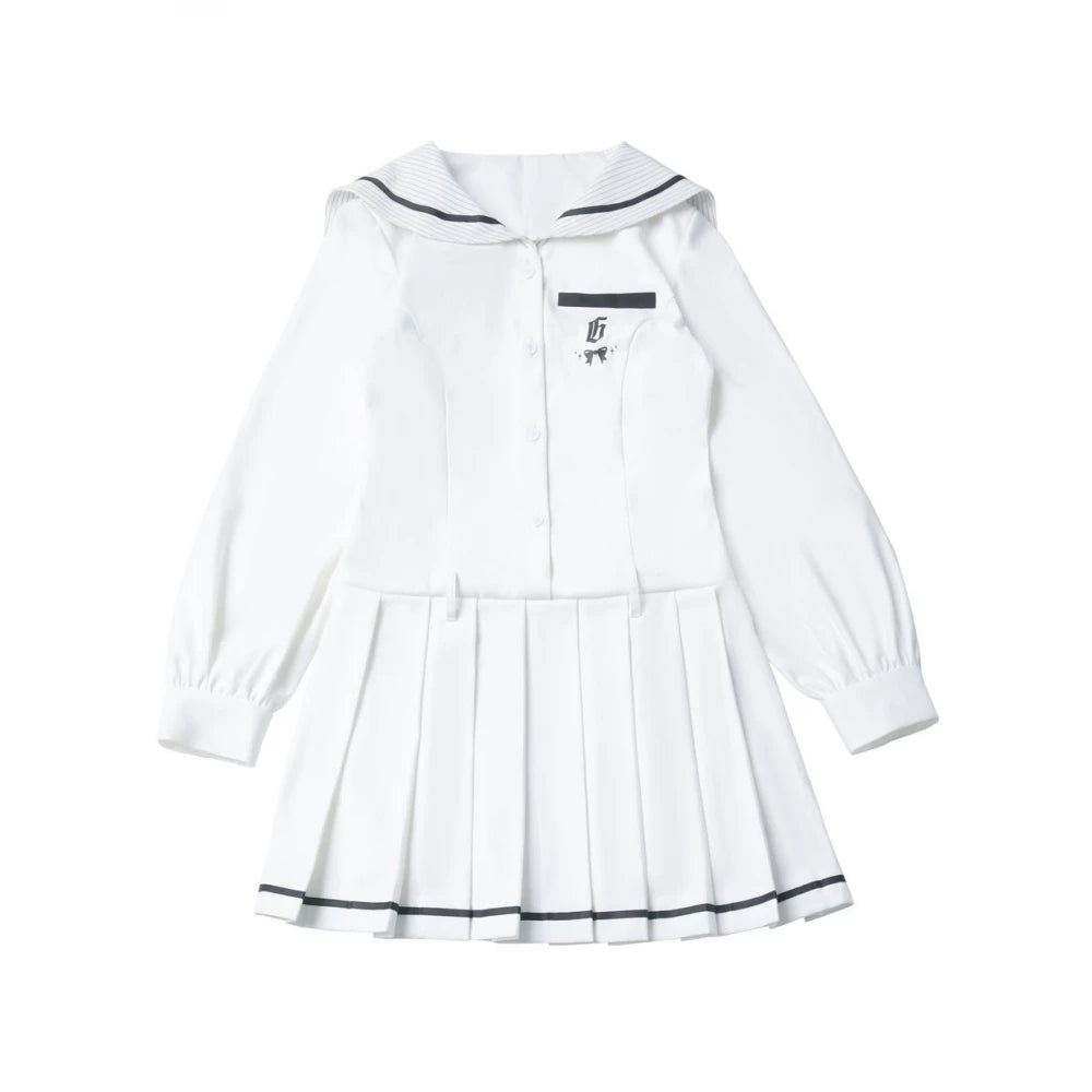 Monochrome Girl Sailor Dress + Shirt + Skirt + Bow Tie