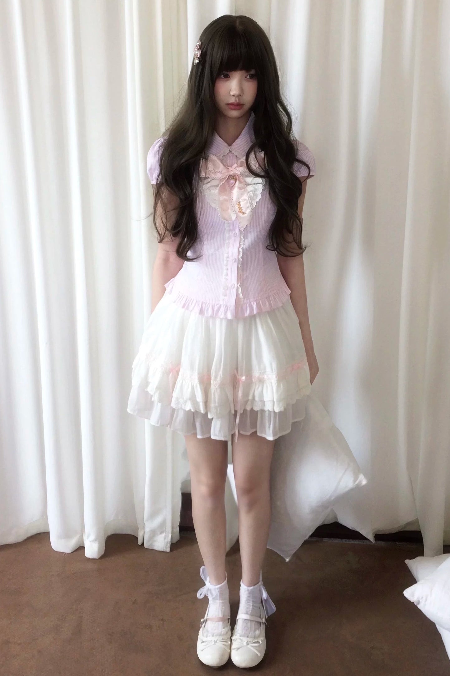 스위트 레이스 스트라이프 탑