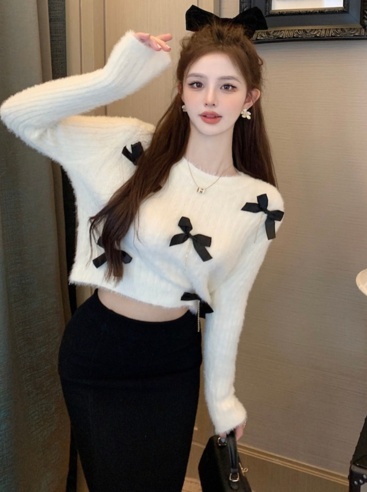 Ribbon soft milky knit